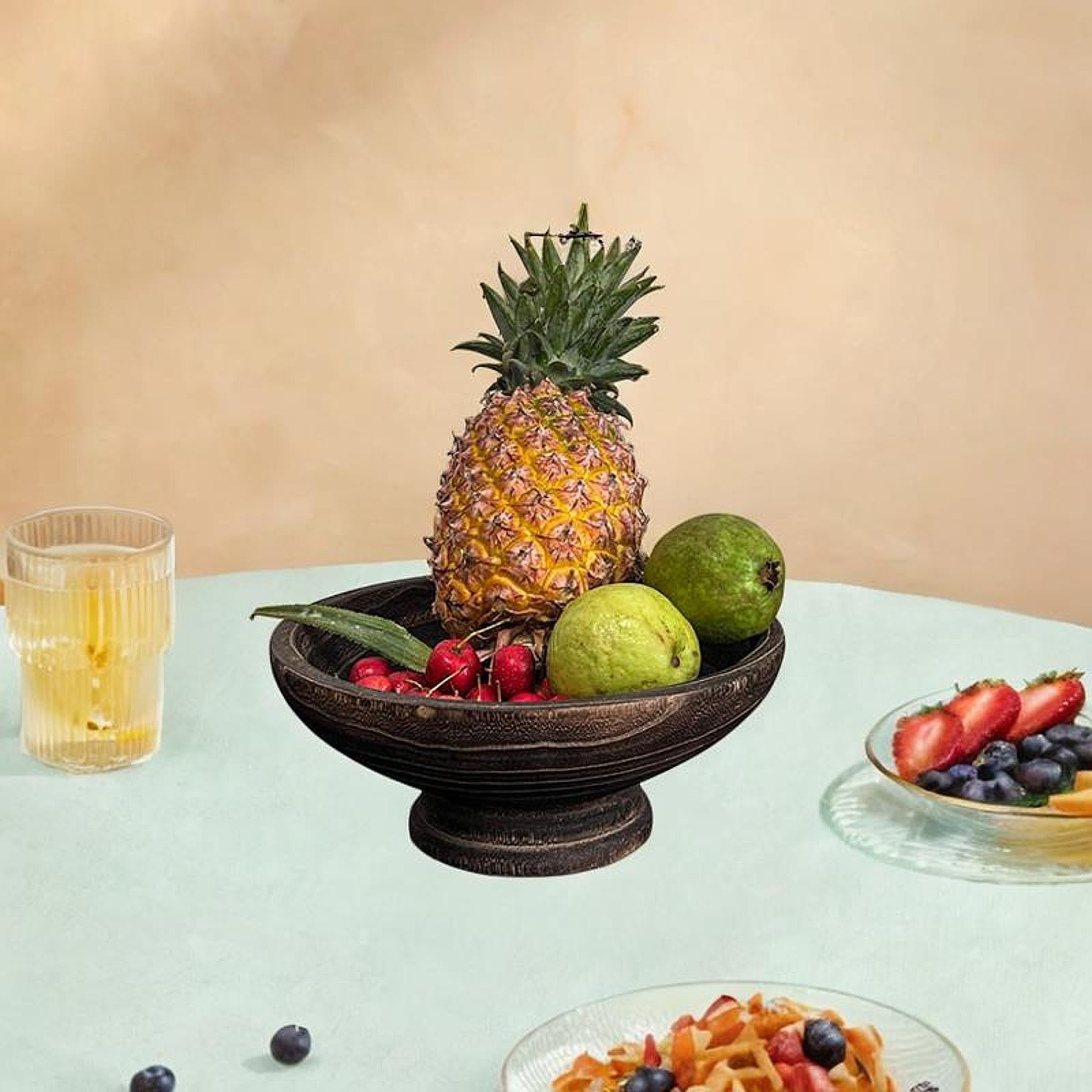 Decorative Pedestal Bowl Round Tableware for Celebration Wedding Anniversary brown