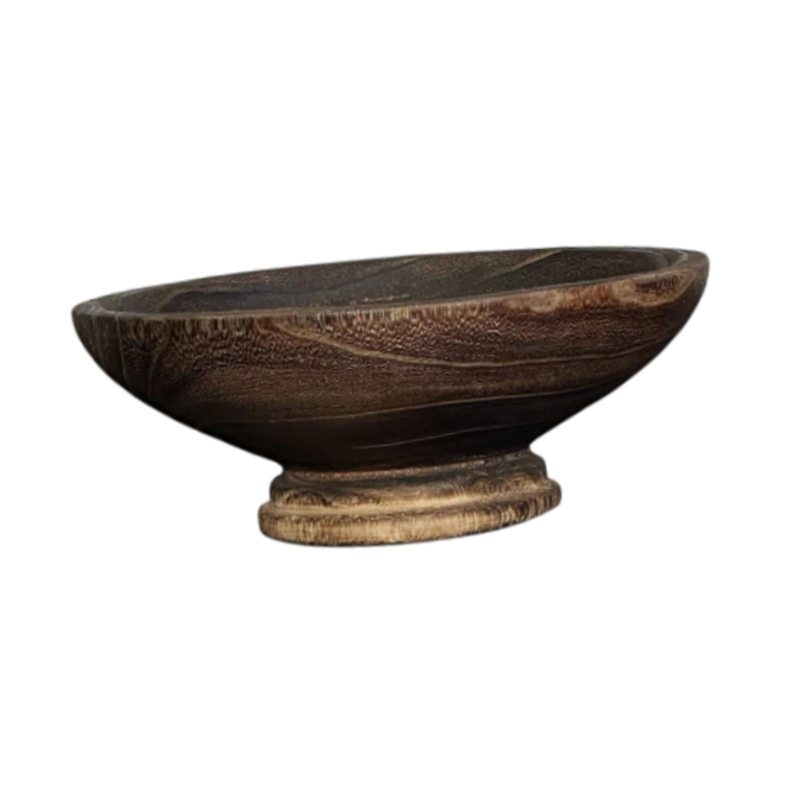 Decorative Pedestal Bowl Round Tableware for Celebration Wedding Anniversary brown