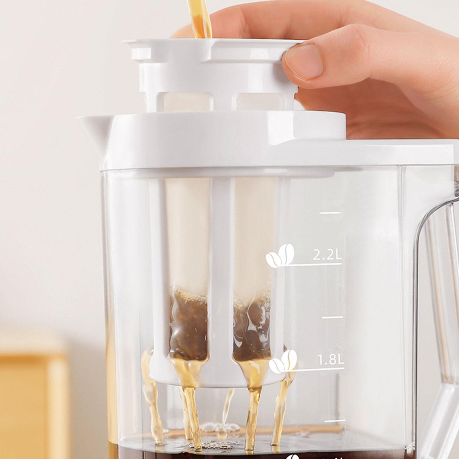 Fridge Water Pitcher with Lid with Scale for Hot/Cold Beverage Kitchens Use 2.2 L