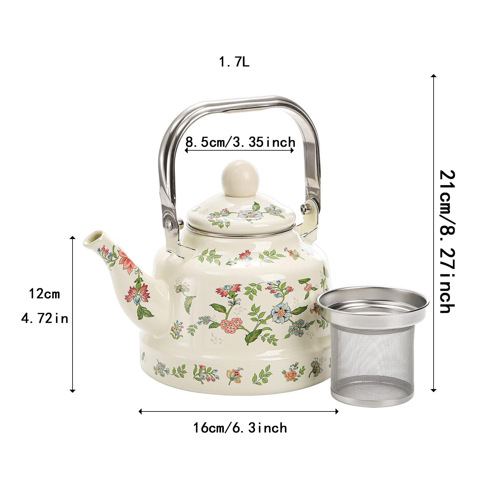 Enamel Water Kettle Warmer Leakproof Enamel Teapot for Camping Hiking Indoor