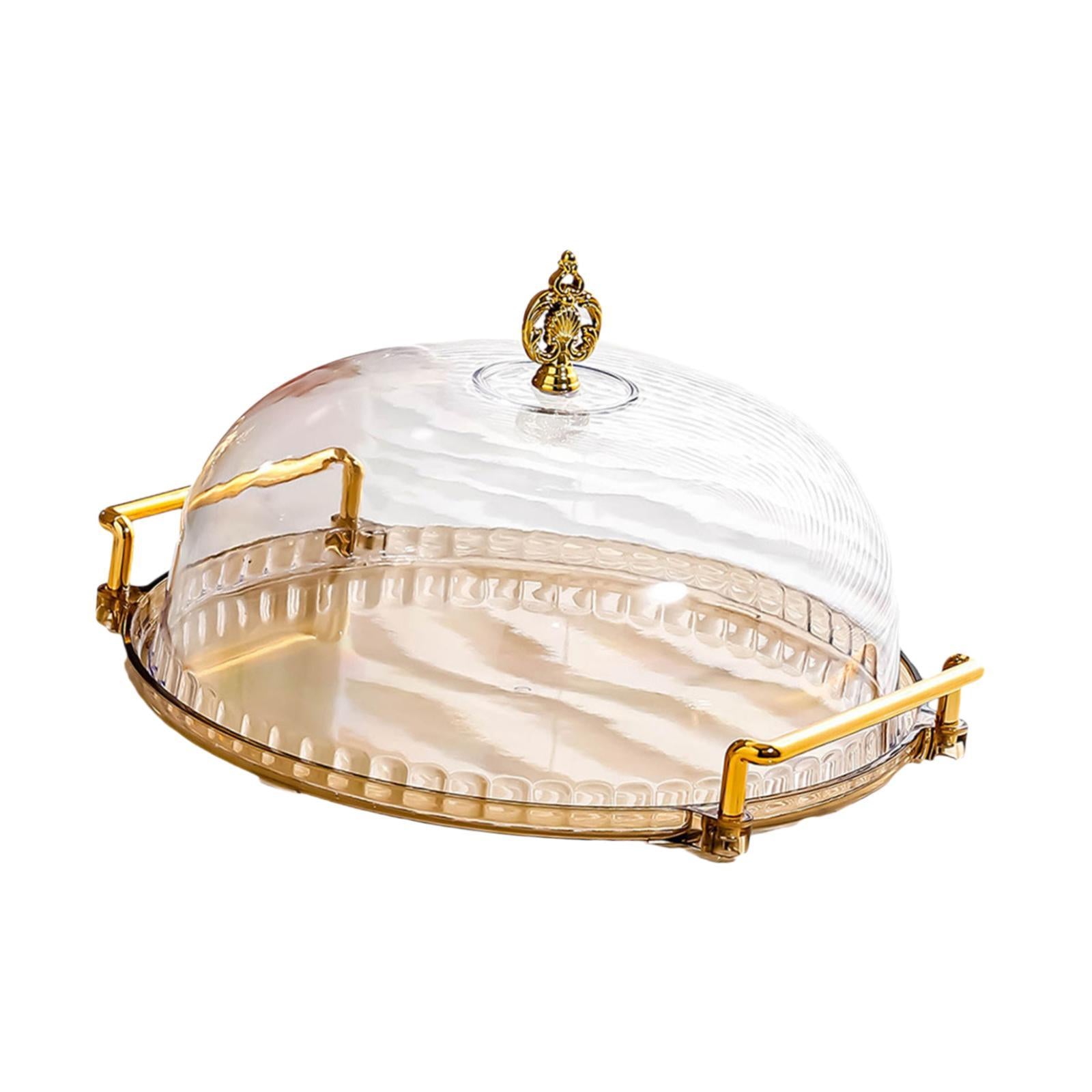 Dessert Serving Tray Multifunctional Cake Plate for Donut Cheesecake Cookies Brown
