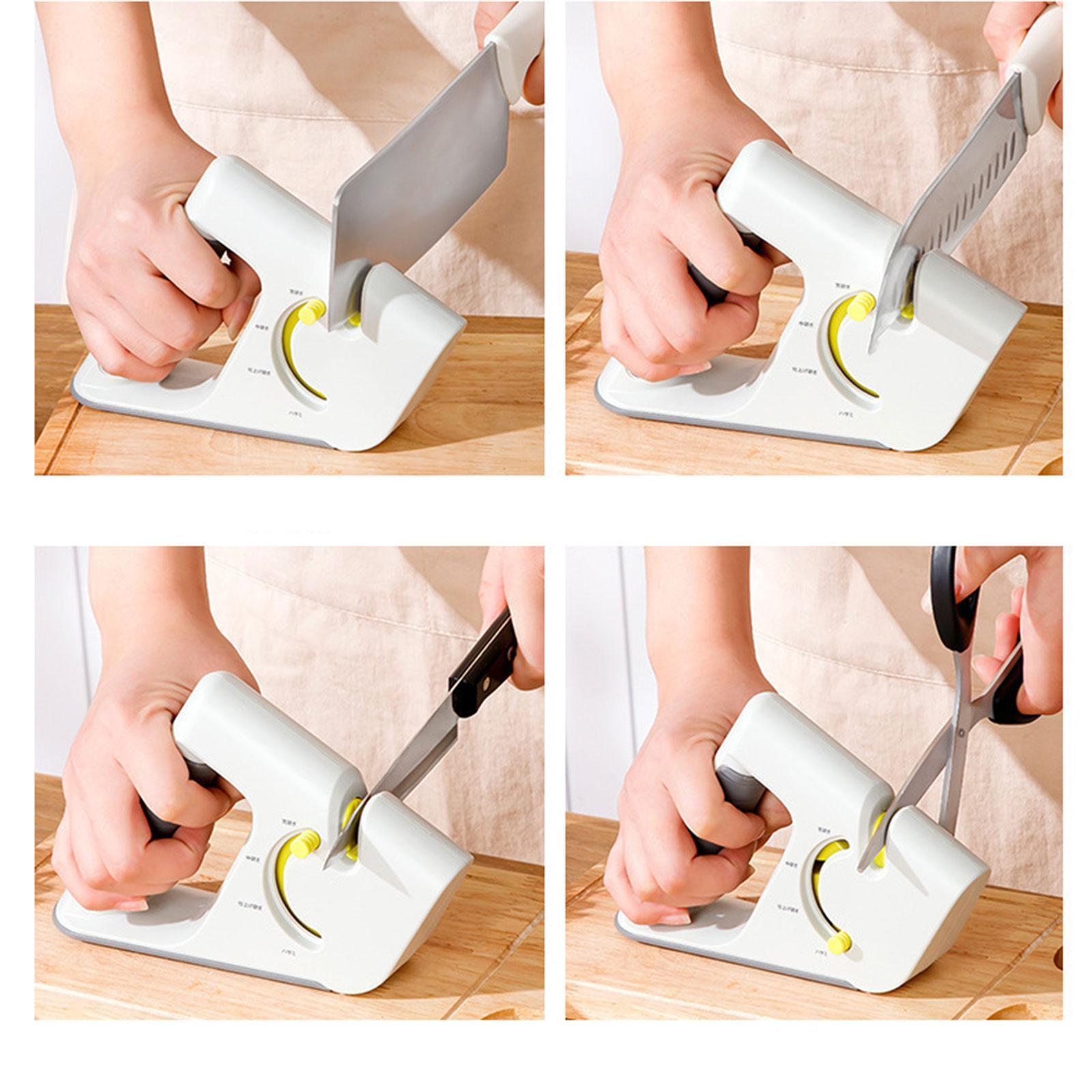 Handheld 4 in 1 Knife Sharpener 7.4x2x4.5inch for Fruit Knife Anti Slip Base