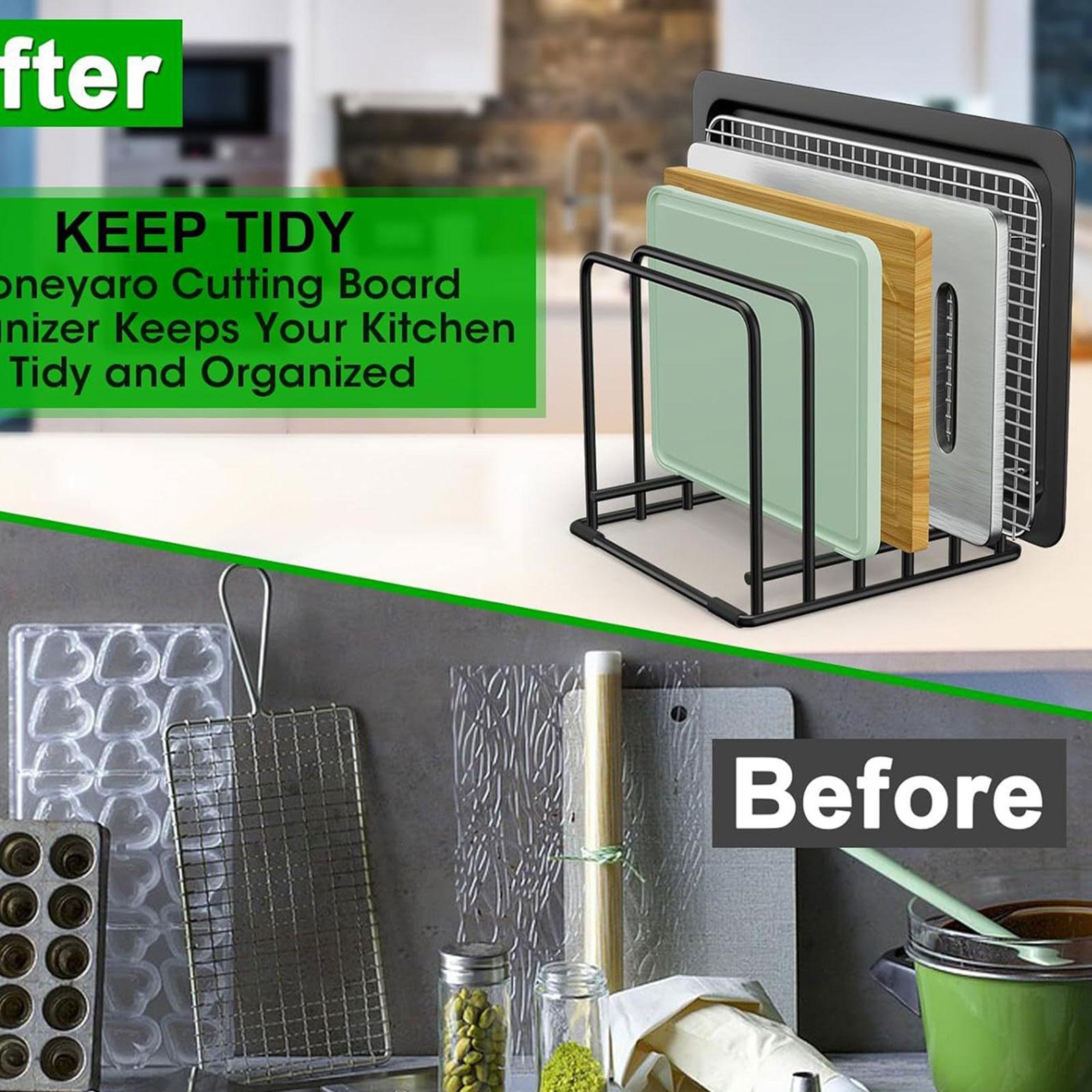 Kitchen Pan Pot Storage Rack with 5 Slots Accessory for Cabinet Space Saving