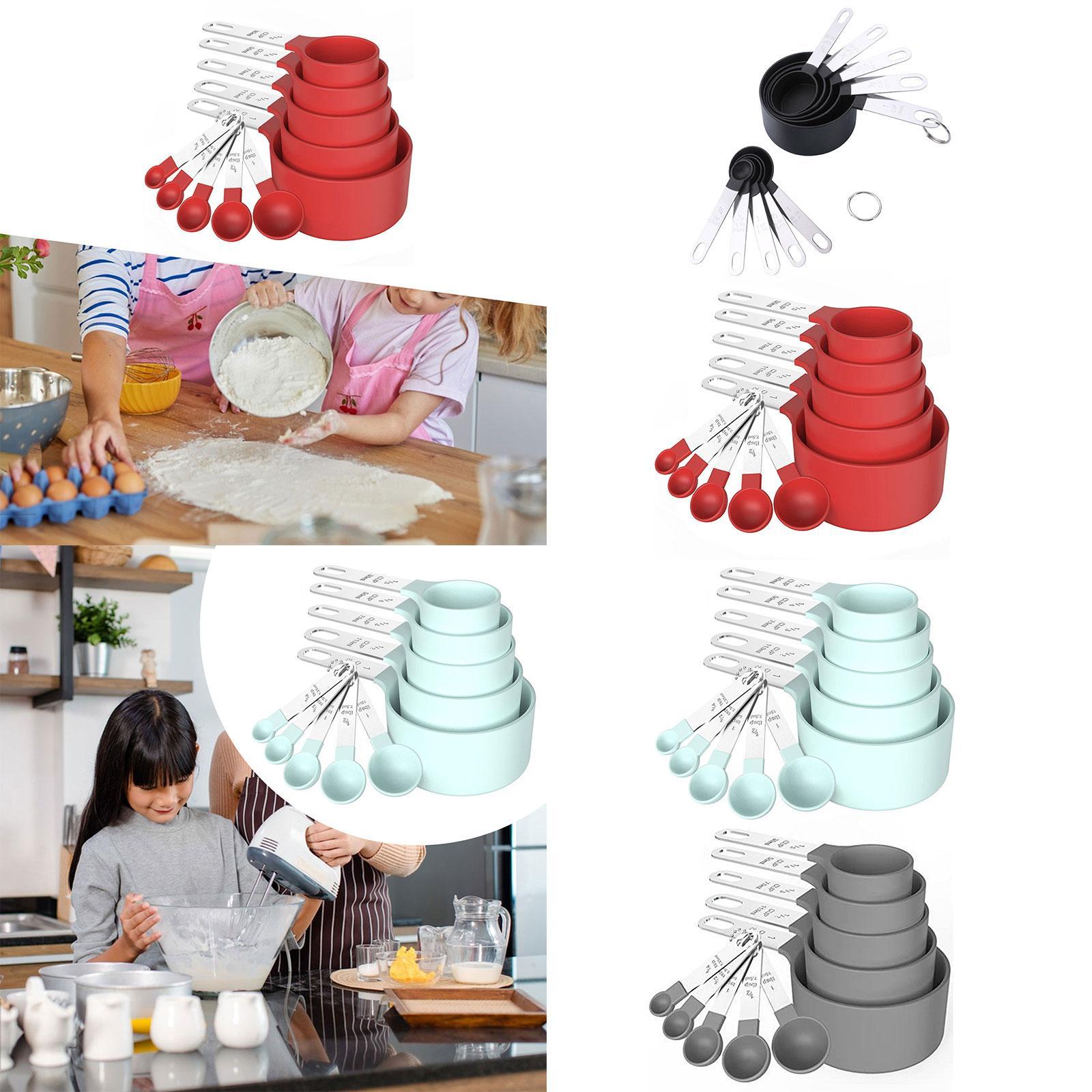 Measuring Cups Spoons Set Compact Mixing Spoons for Cooking Home Accessories Black