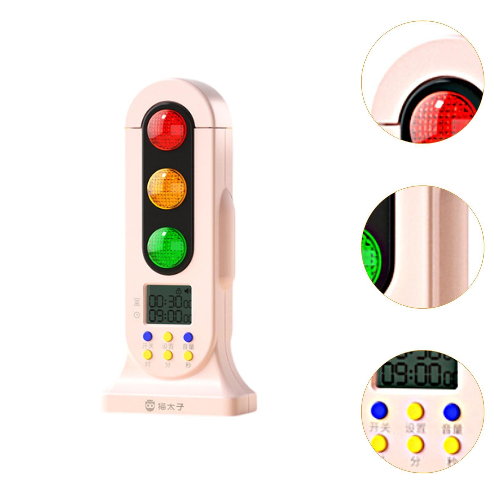 Traffic Light Timer Double Modes Count Down Timer for Classroom Testing School pink