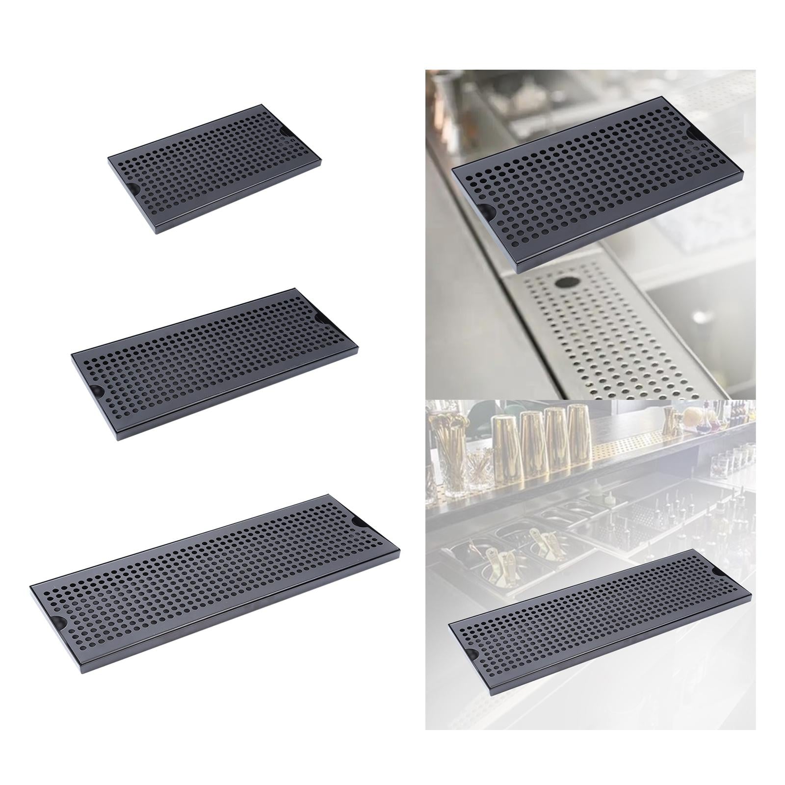 Beer Keg Drip Tray Portable Stainless Steel for Beverage Dispenser Household 30x17.5x1.5cm