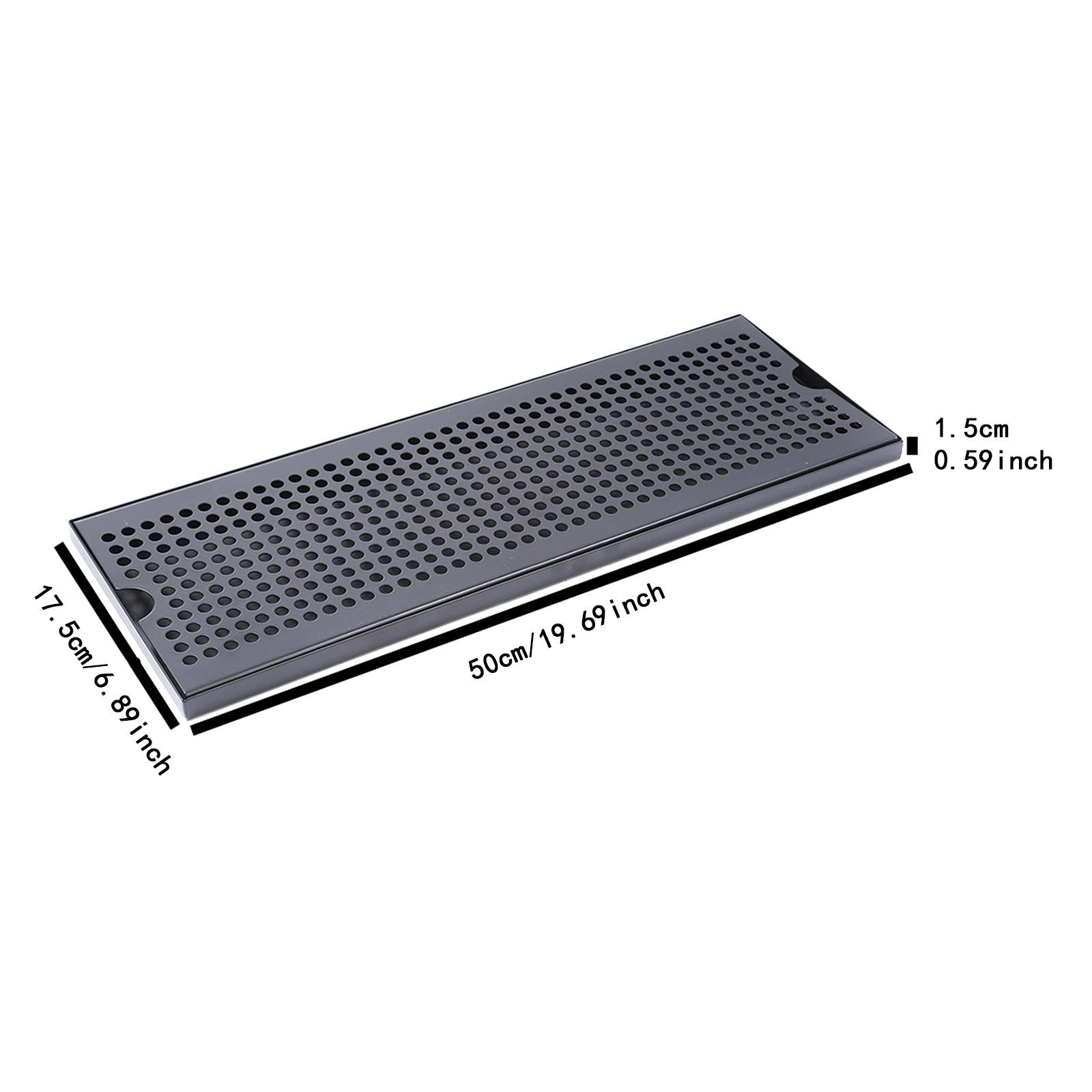 Beer Keg Drip Tray Portable Stainless Steel for Beverage Dispenser Household 50x17.5x1.5cm