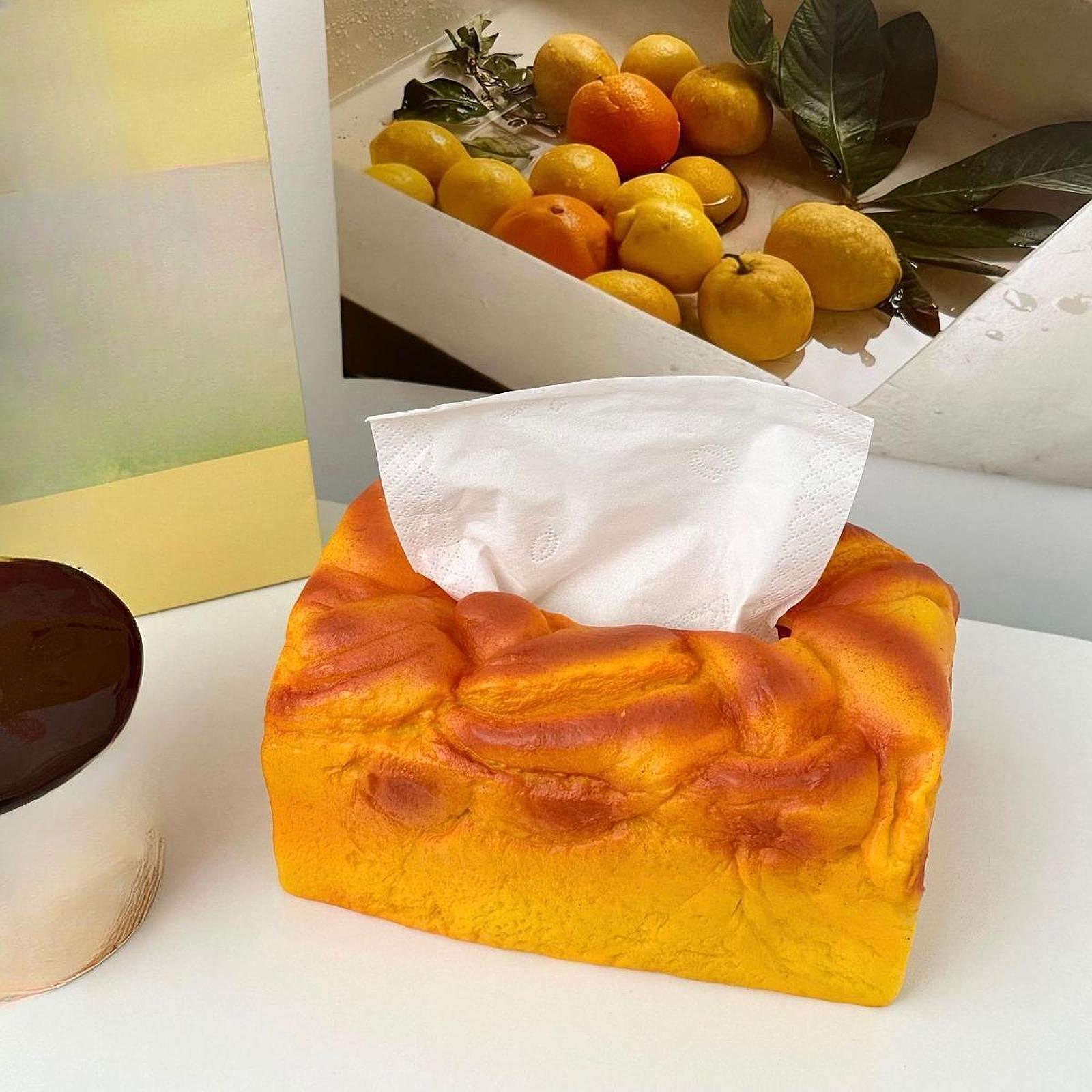 Tissue Box Cover Bread Shape Facial Tissues Dispenser for Restaurant Dresser