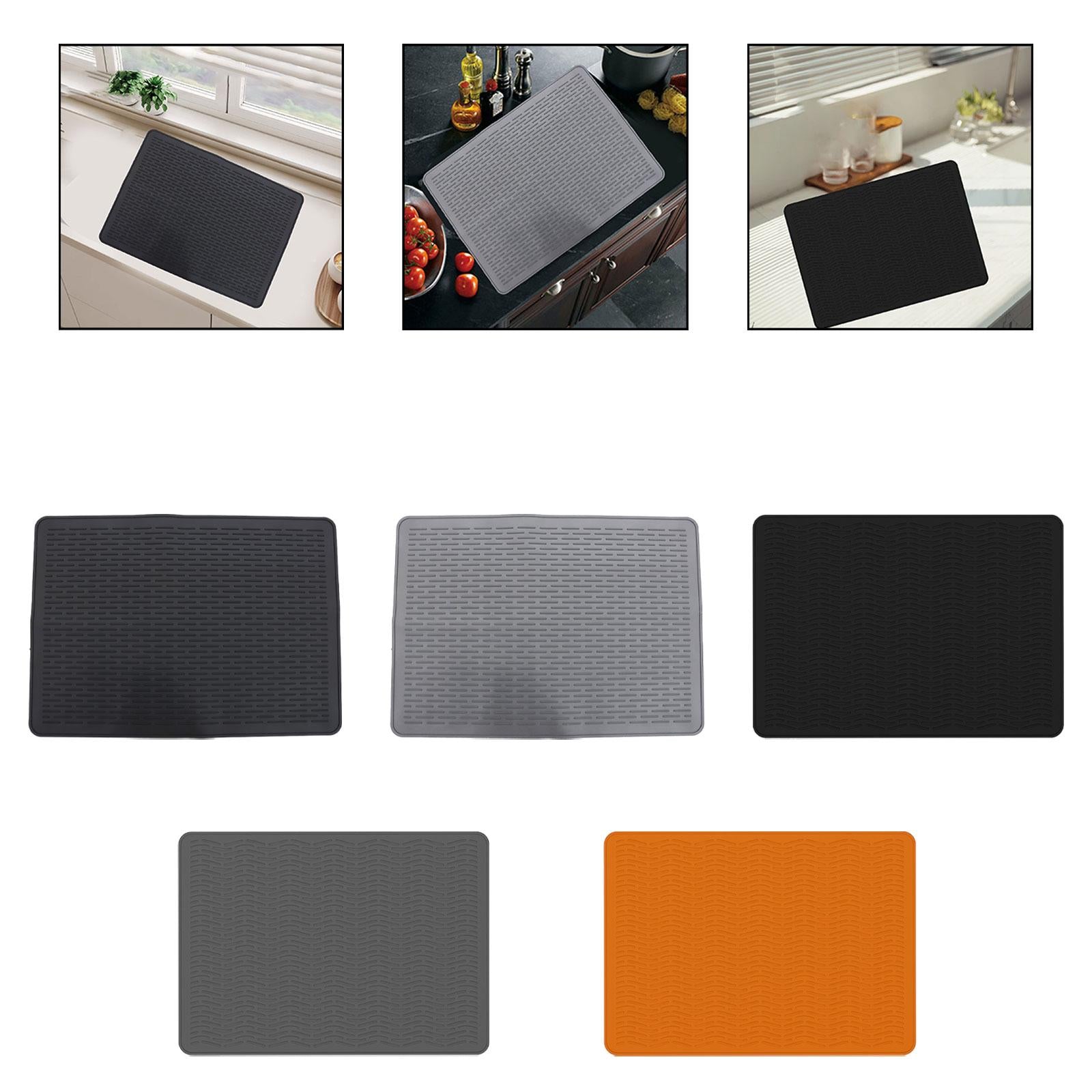 Stove Top Cover Heat Resistant Heavy Duty for Electric Stove Dish Drying Mat Black Straight Grain