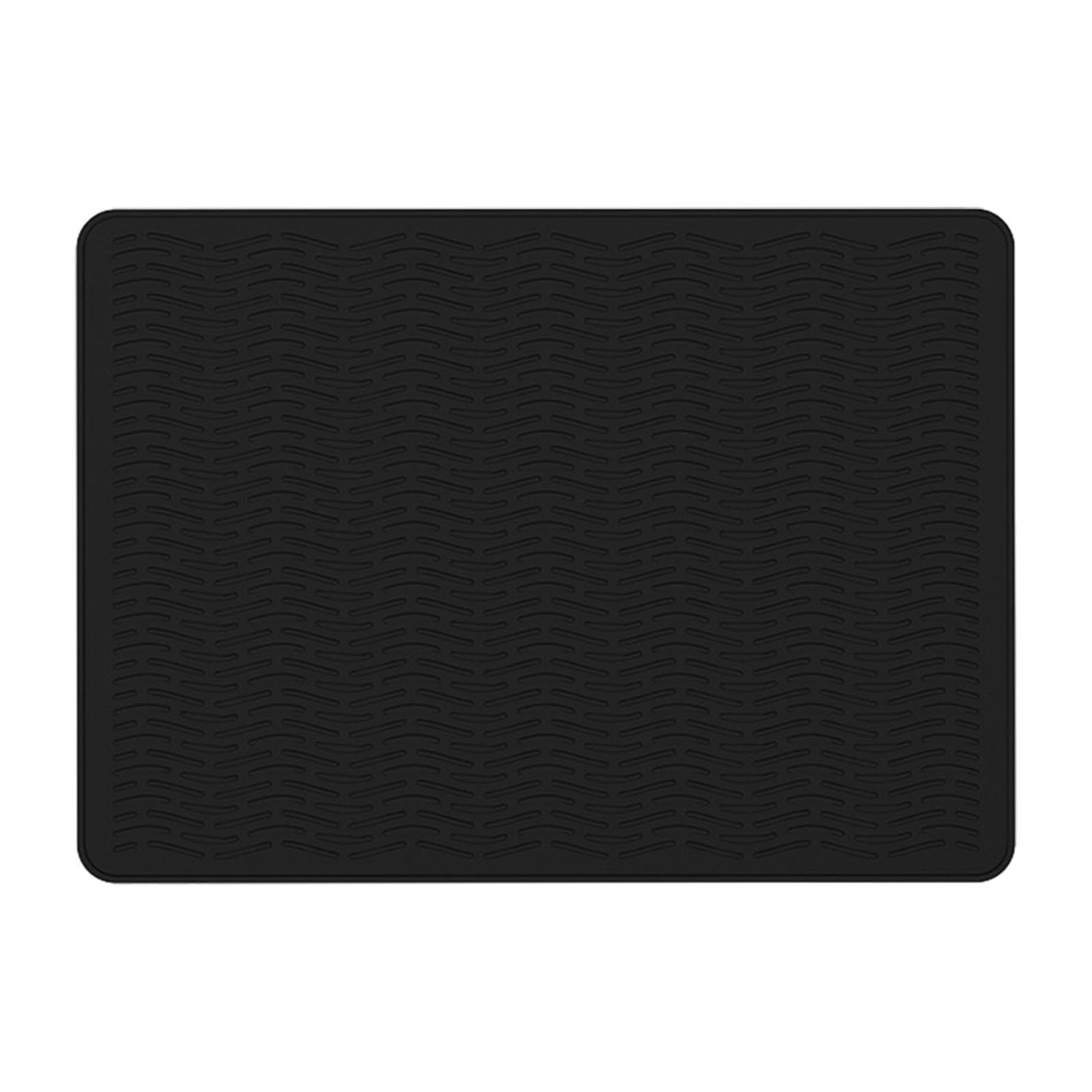Stove Top Cover Heat Resistant Heavy Duty for Electric Stove Dish Drying Mat Black Wave Grain