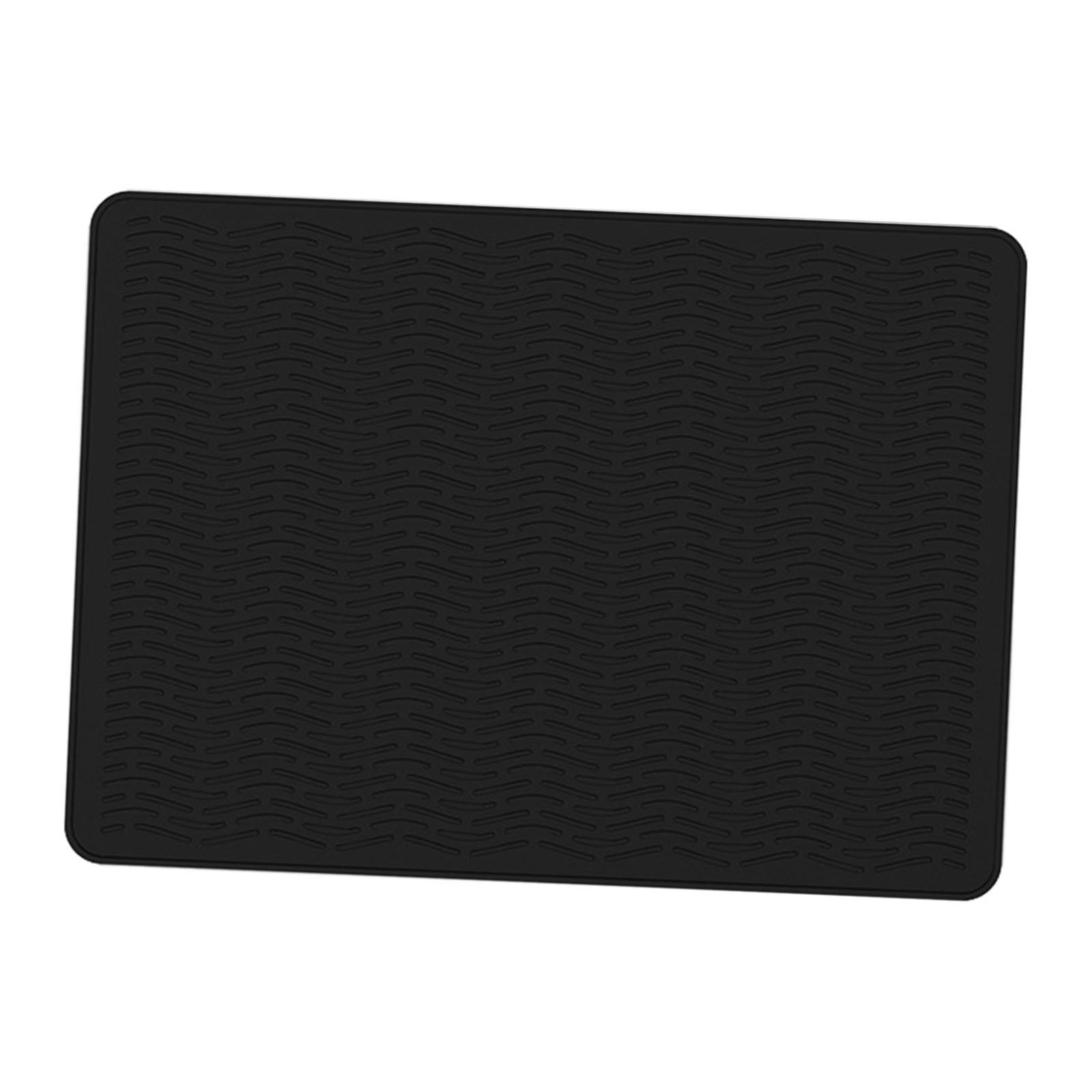 Stove Top Cover Heat Resistant Heavy Duty for Electric Stove Dish Drying Mat Black Wave Grain