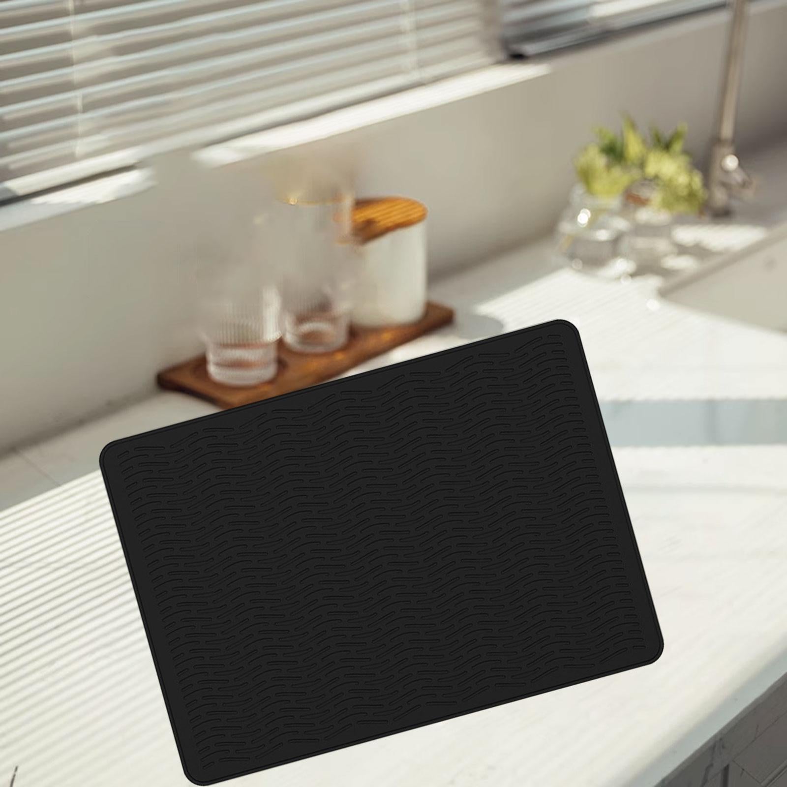 Stove Top Cover Heat Resistant Heavy Duty for Electric Stove Dish Drying Mat Black Wave Grain