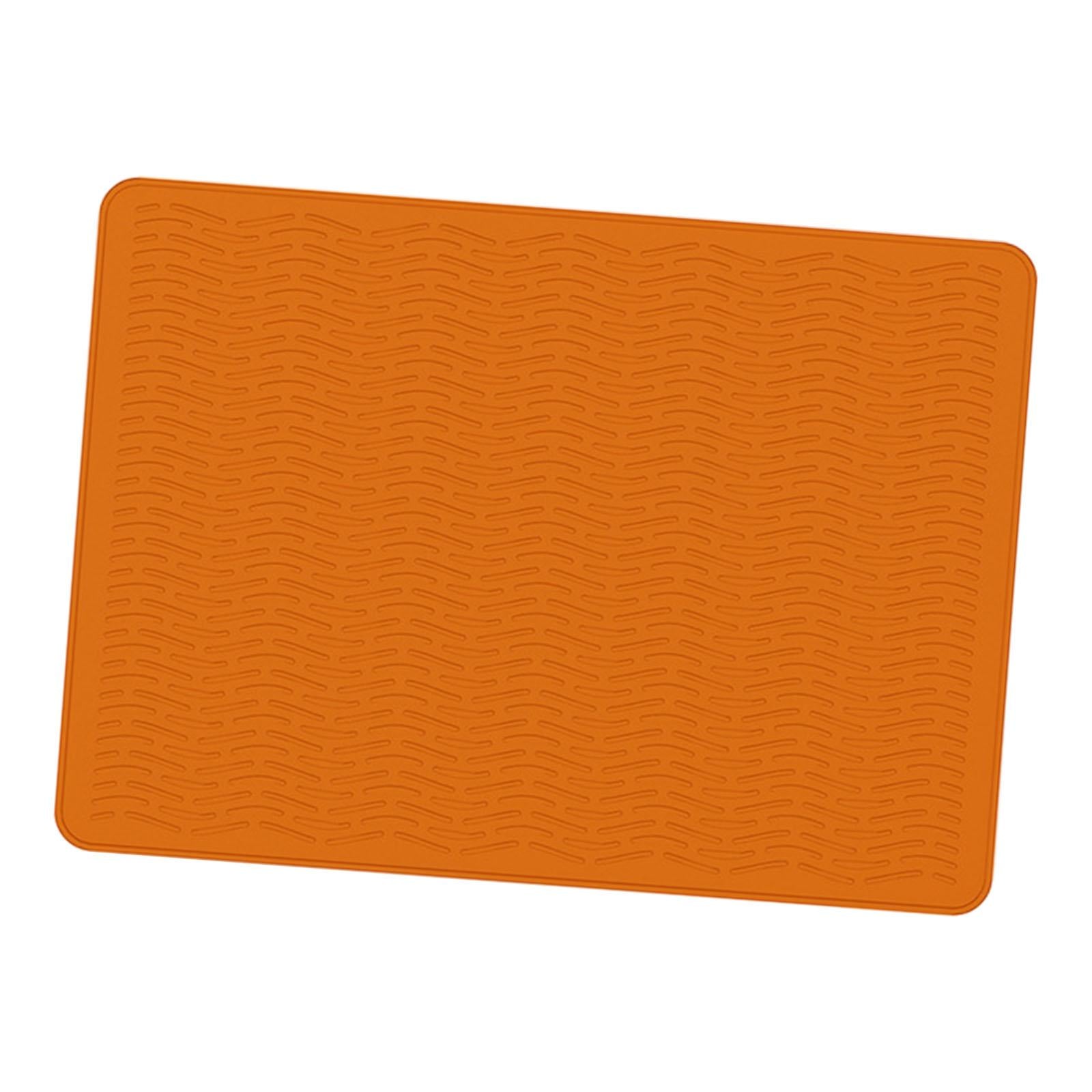 Stove Top Cover Heat Resistant Heavy Duty for Electric Stove Dish Drying Mat Orange Wave Grain