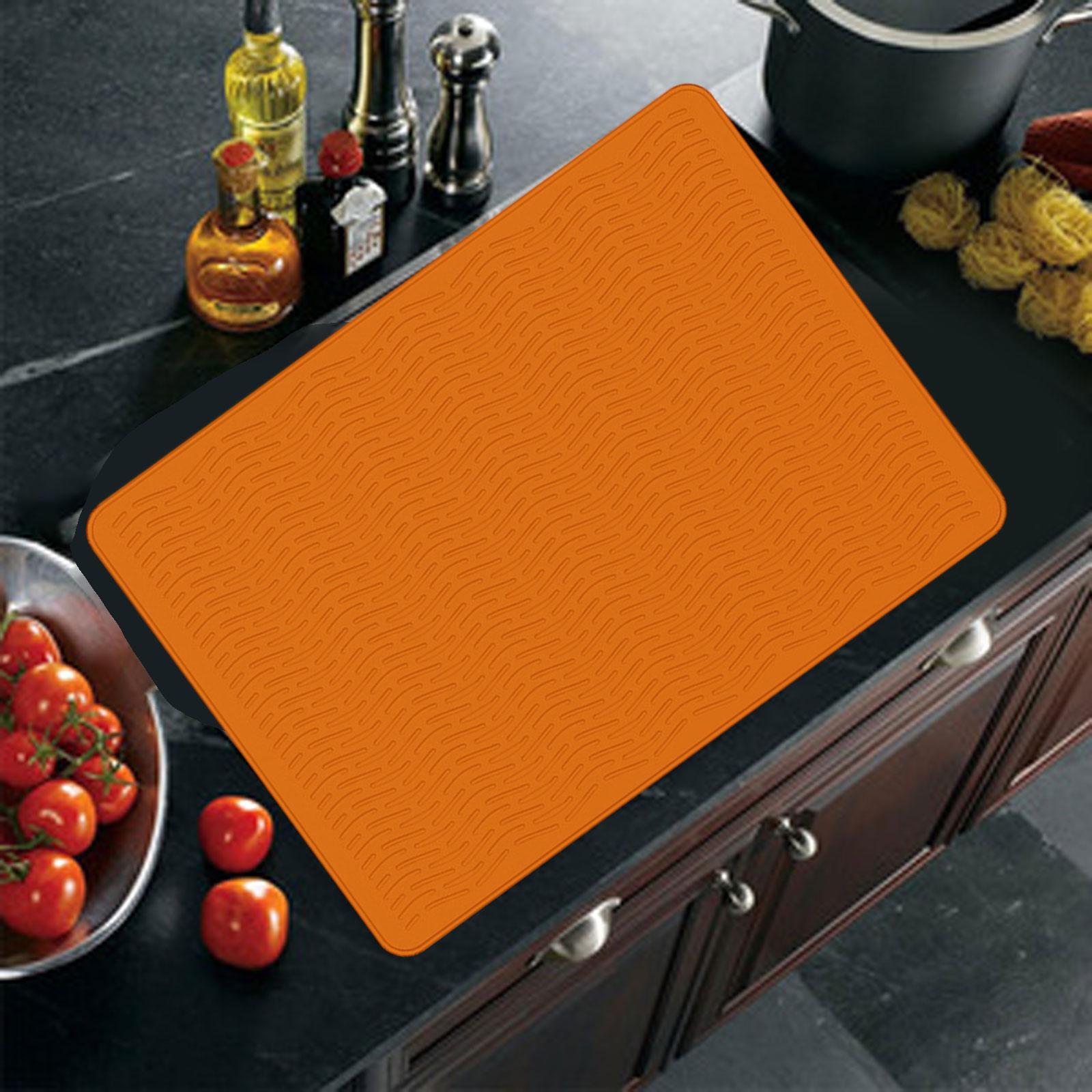 Stove Top Cover Heat Resistant Heavy Duty for Electric Stove Dish Drying Mat Orange Wave Grain