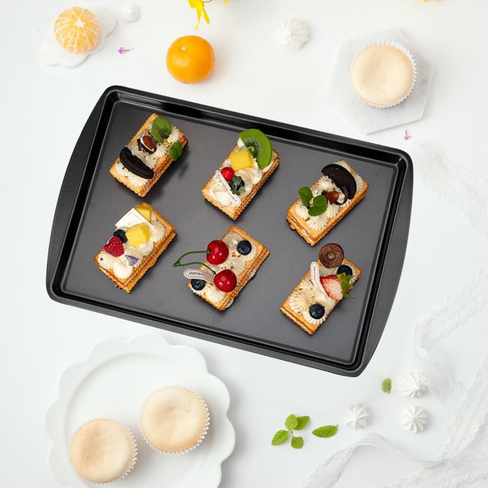 Baking Pan Carbon Steel Plate Restaurant Easy to Clean Rectangle Baking Tray Small