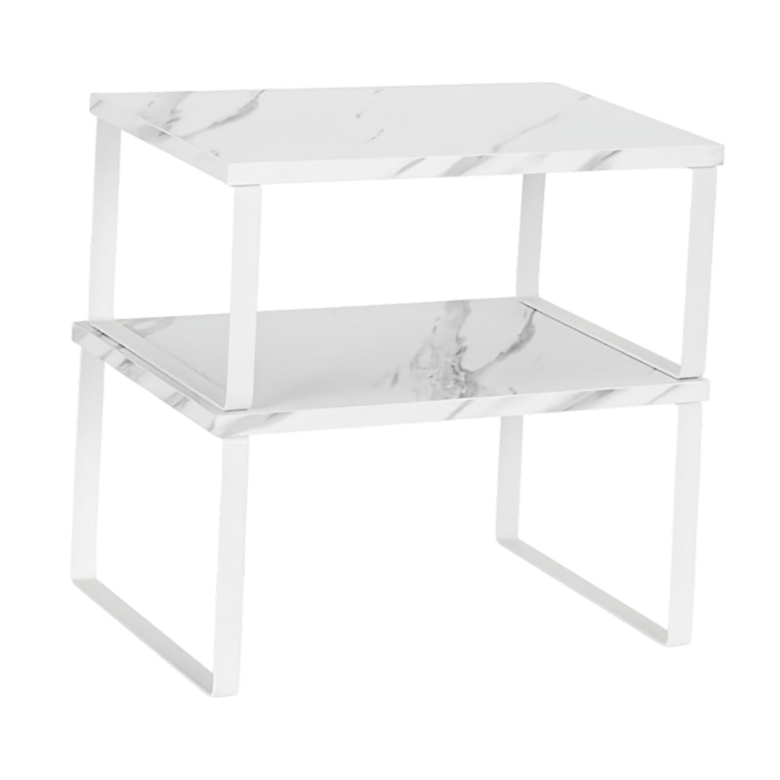 2Pcs Cabinet Organizer Shelves Kitchen Counter Organizers Pantry Spice Racks White