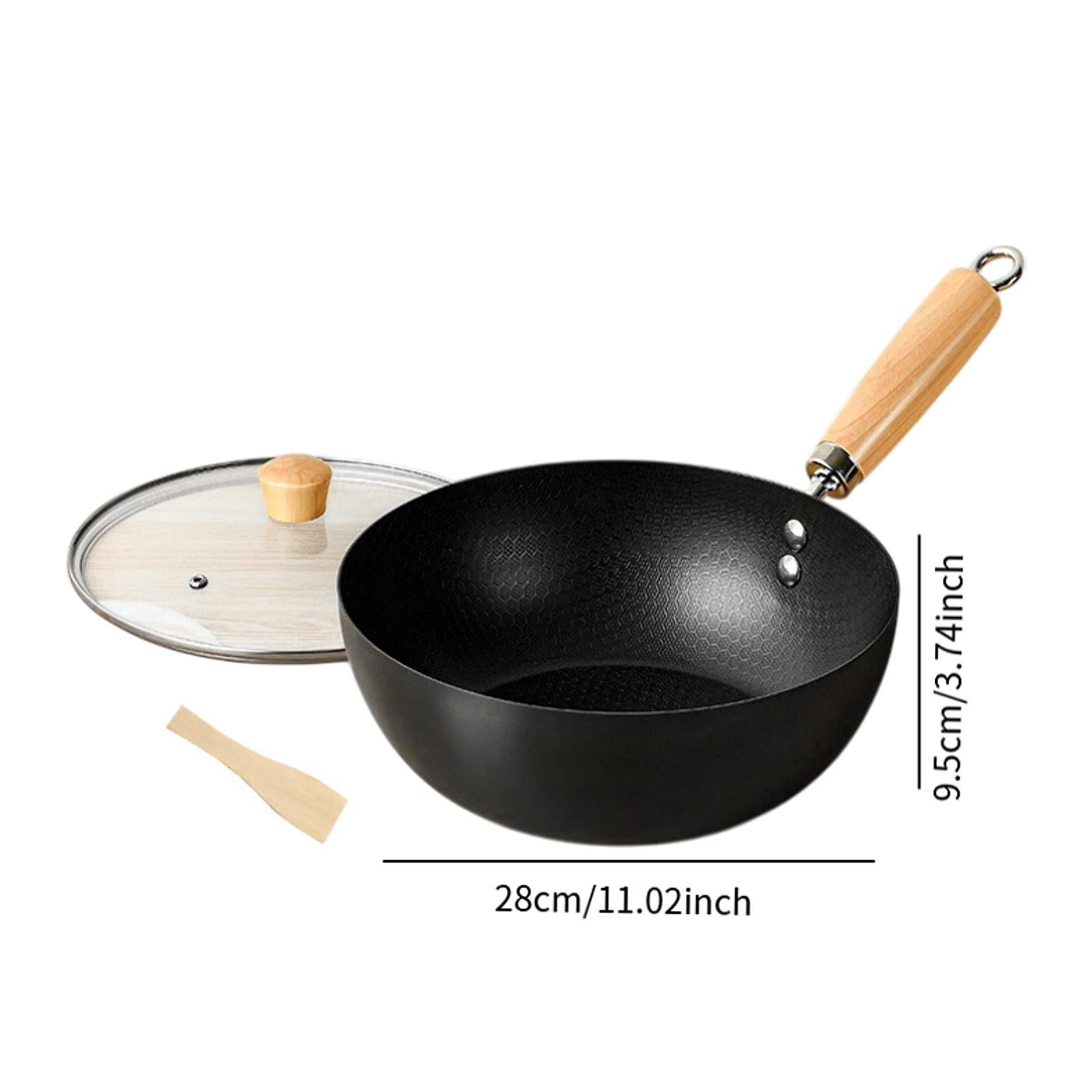 Iron Wok Pan Household Home No Coating Induction Cooker Cooking Pot Nonstick 28cm