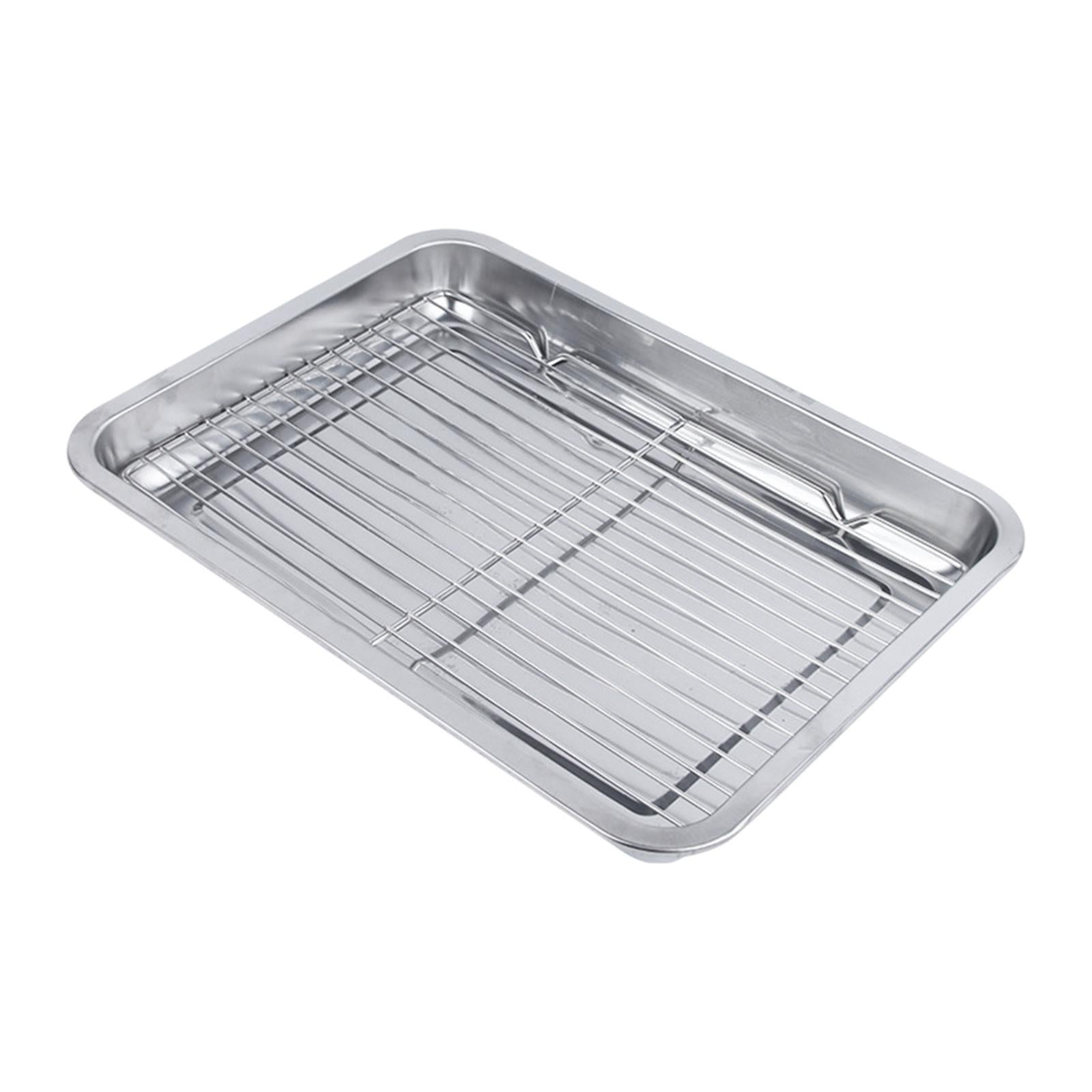 Cookie Pan Tray BBQ Easy Clean Family Gatherings Cake Baking Sheet with Rack 45cmx35cmx4.8cm
