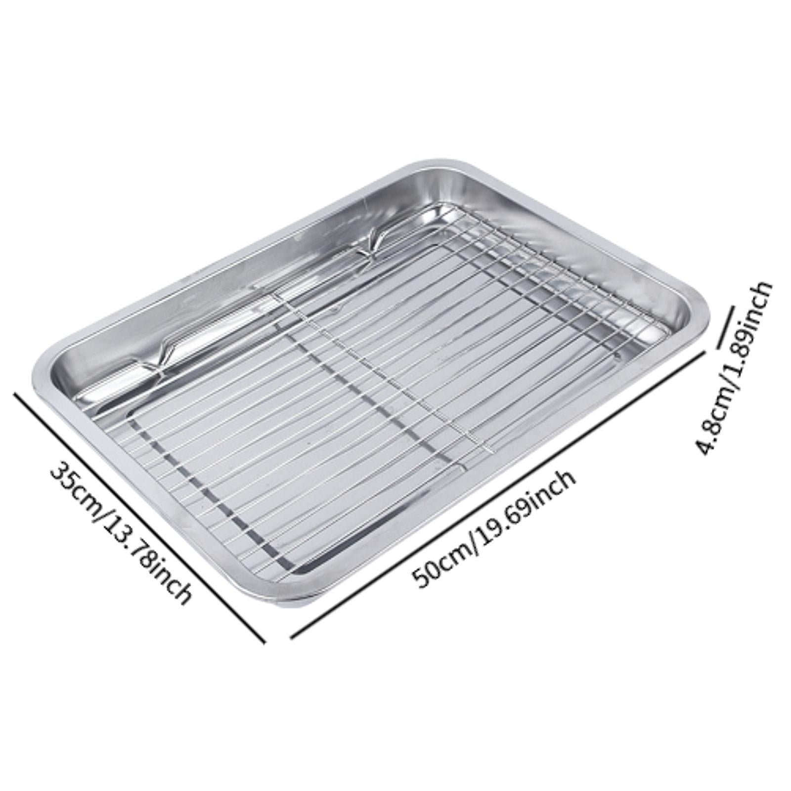 Cookie Pan Tray BBQ Easy Clean Family Gatherings Cake Baking Sheet with Rack 50cmx35cmx4.8cm