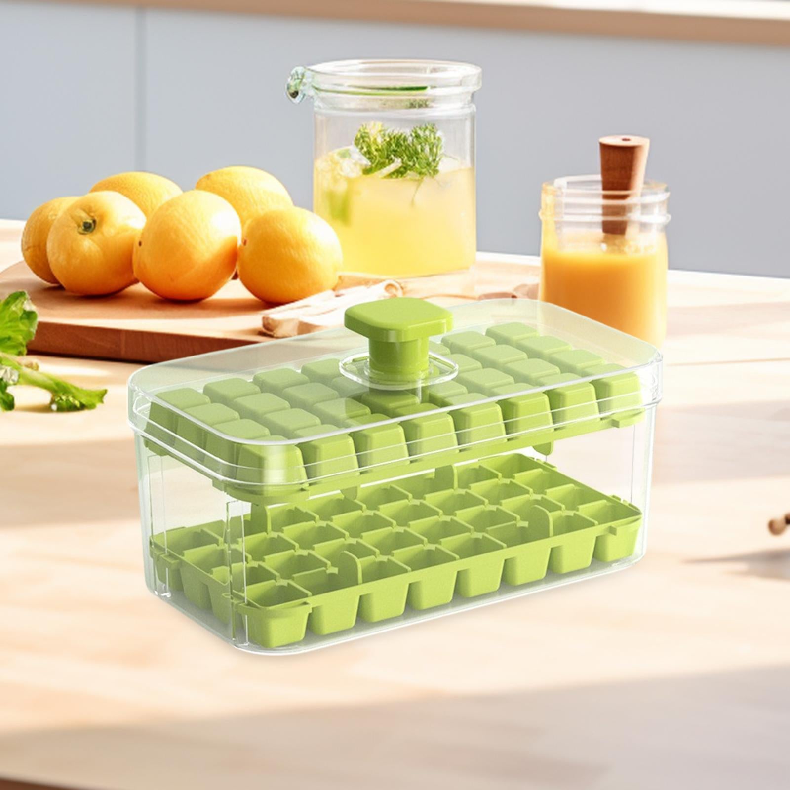 Press Type Ice Cube Maker Portable Ice Cube Mould for Cocktails Juice Drinks 64 Grids