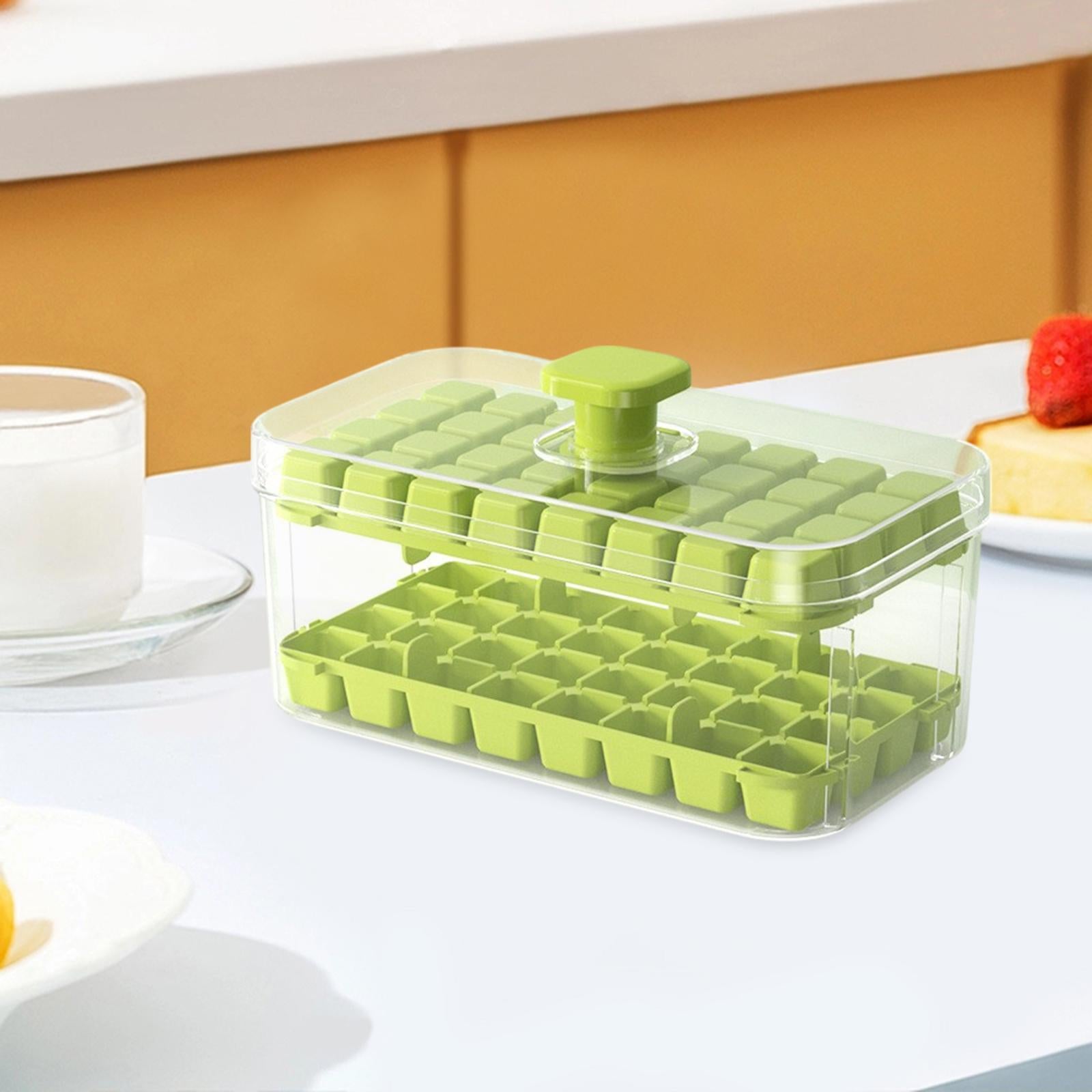 Press Type Ice Cube Maker Portable Ice Cube Mould for Cocktails Juice Drinks 64 Grids