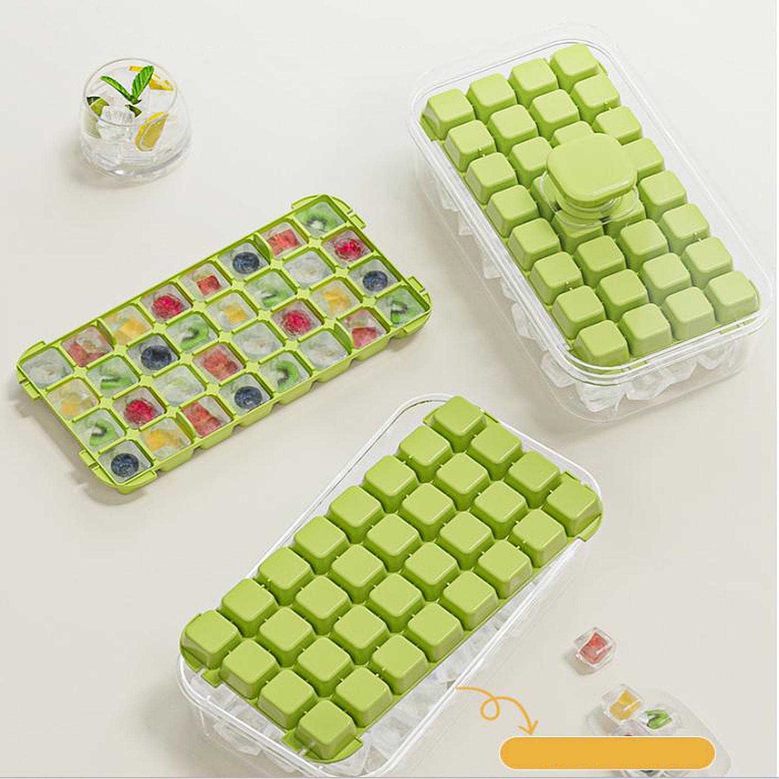 Press Type Ice Cube Maker Portable Ice Cube Mould for Cocktails Juice Drinks 96 Grids