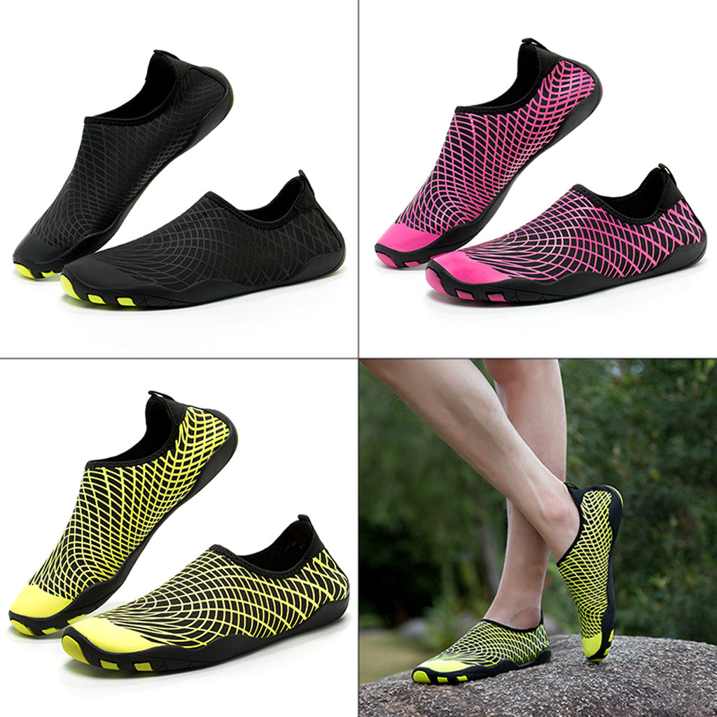 Unisex Women Men Slip on Quick-dry Water Shoes Beach Swim Shoes EU 41 Yellow