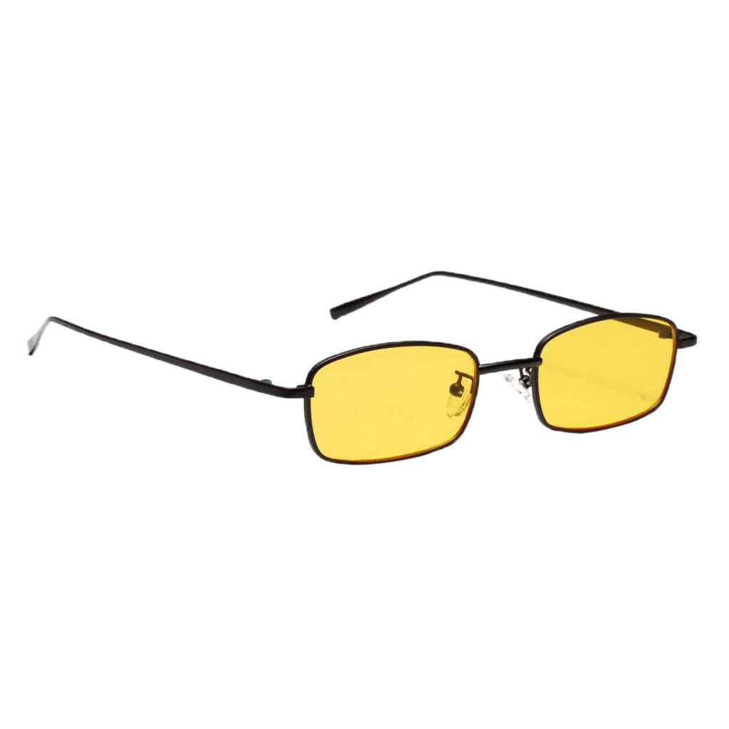 Unisex Fashion Colorful Metal rectangle Sunglasses Eyewear yellow