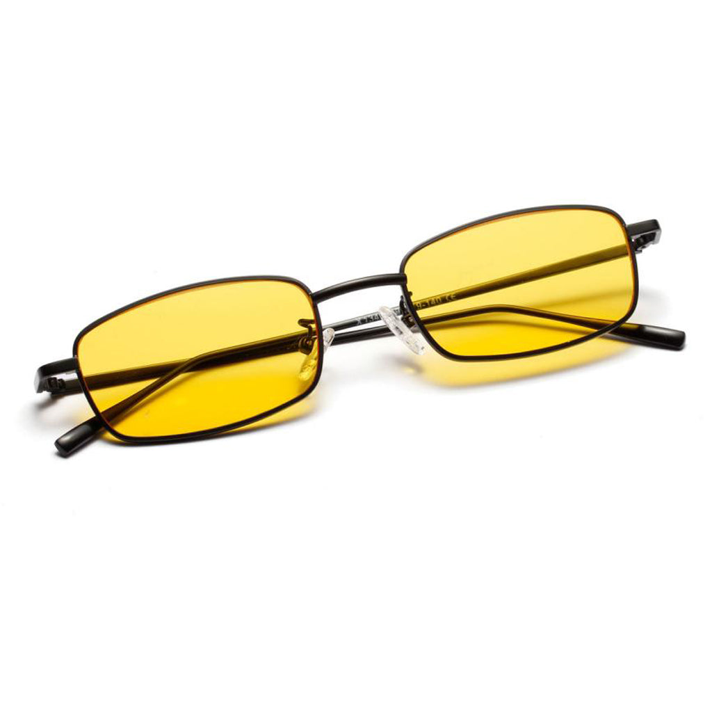 Unisex Fashion Colorful Metal rectangle Sunglasses Eyewear yellow