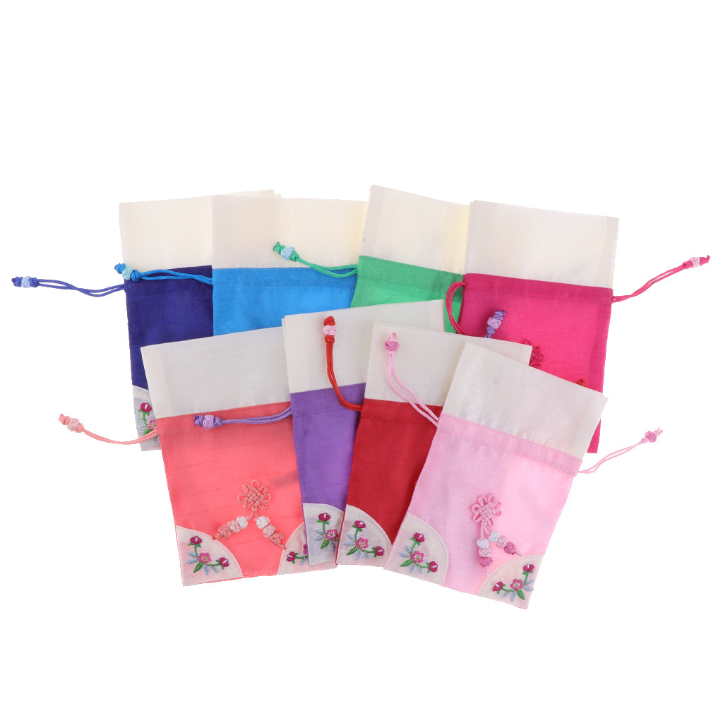 8pcs Party Jewelry Coin Pouch Drawstring Gift Bag Sachet Candy Travel Purse