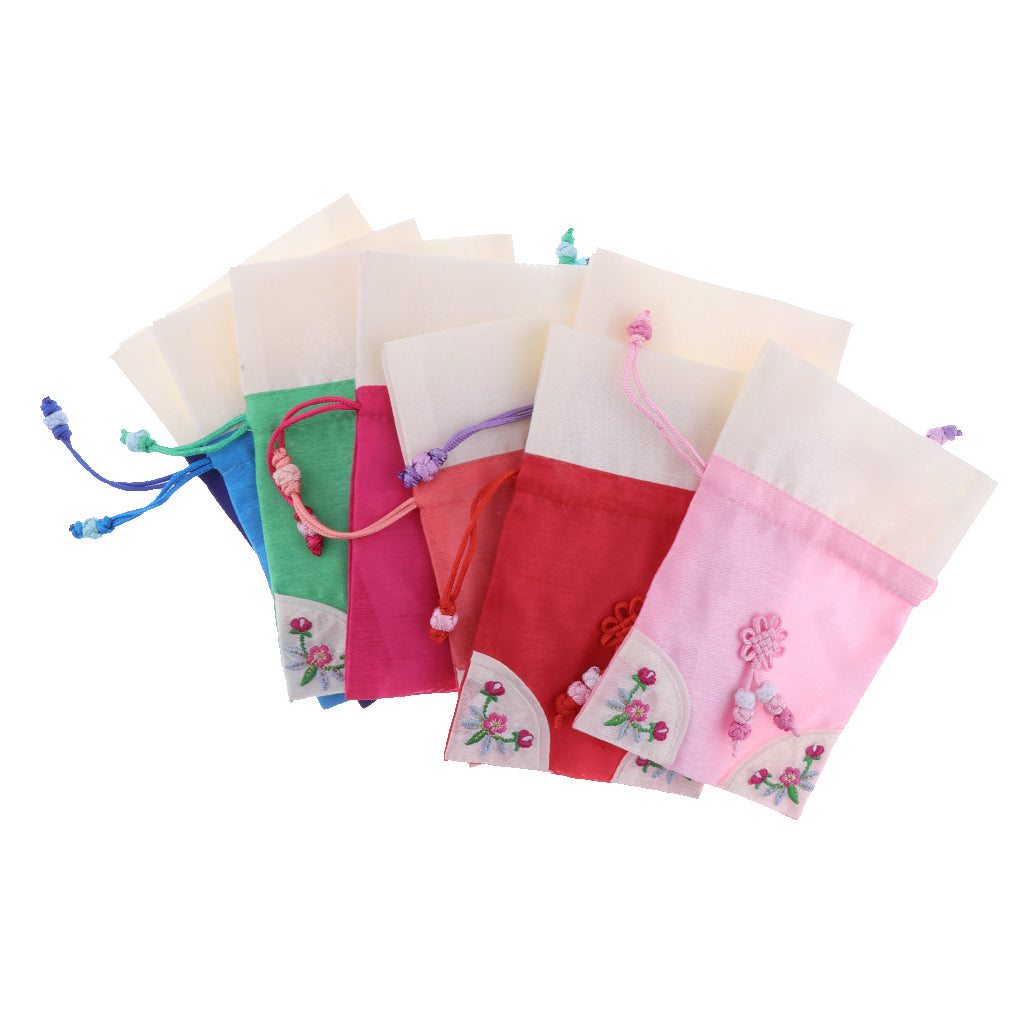 8pcs Party Jewelry Coin Pouch Drawstring Gift Bag Sachet Candy Travel Purse