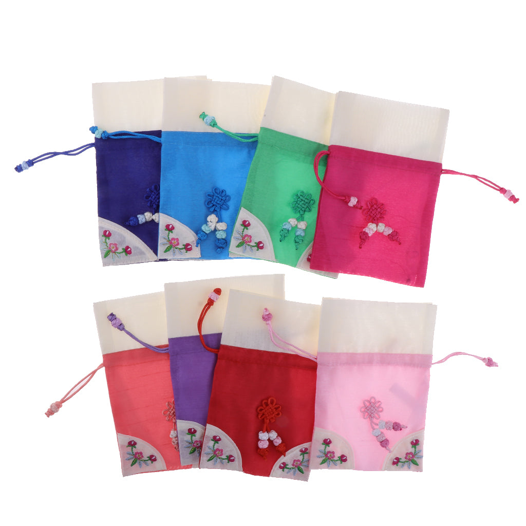8pcs Party Jewelry Coin Pouch Drawstring Gift Bag Sachet Candy Travel Purse