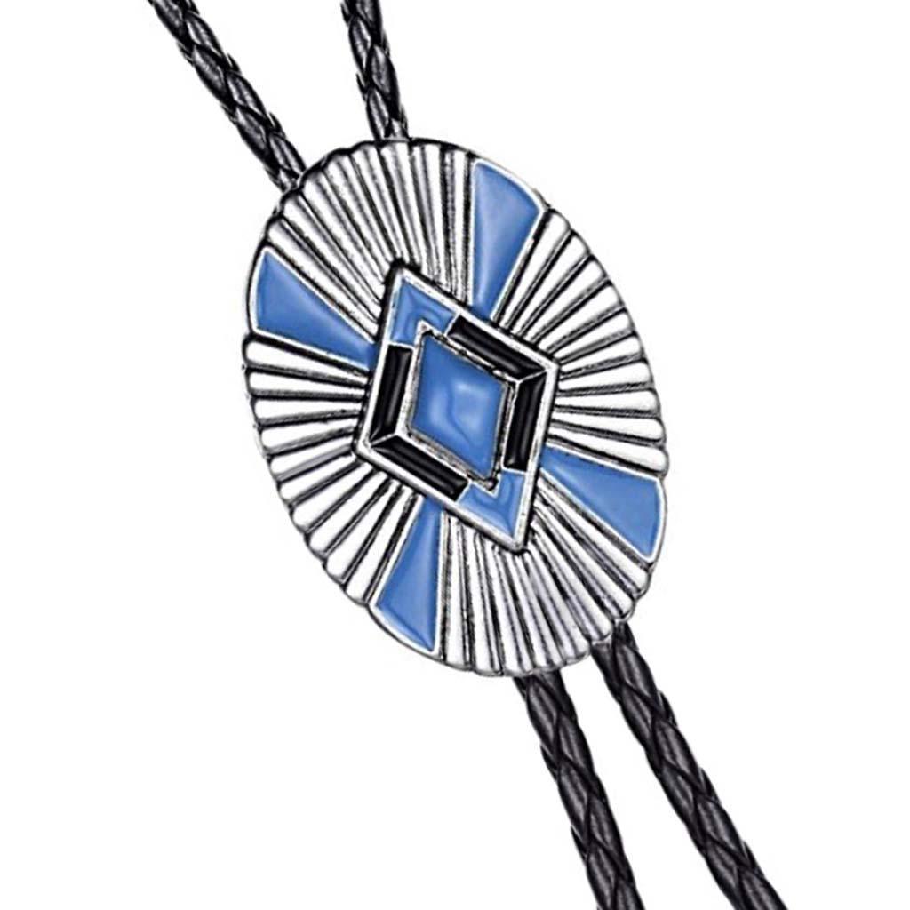 Retro Celtic Pattern Western Cowboy Rodeo Bolo Tie Leather Necktie Necklace