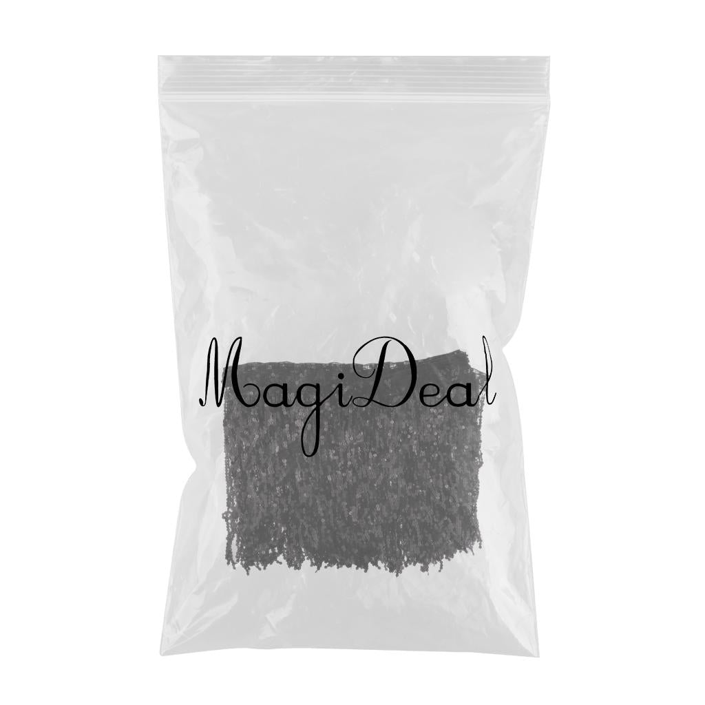5.9m Sequin Tassel Trim Luxury Fringe Dancing Dress Sewing Material Fabric width 40cm Black