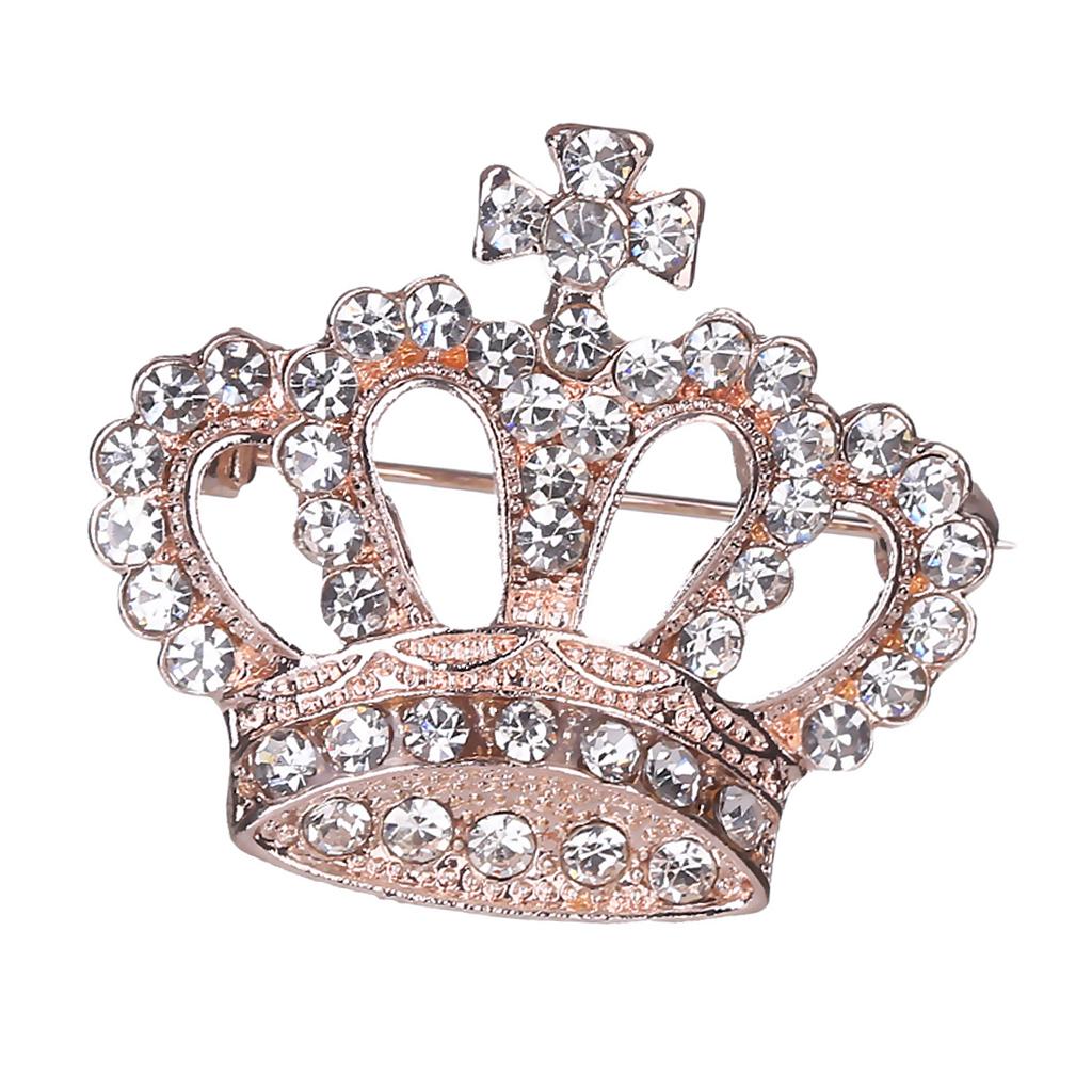 Women Crystal Brooch Pin Rhinestone Bridal Corsage Clip Buckle Gift Crown