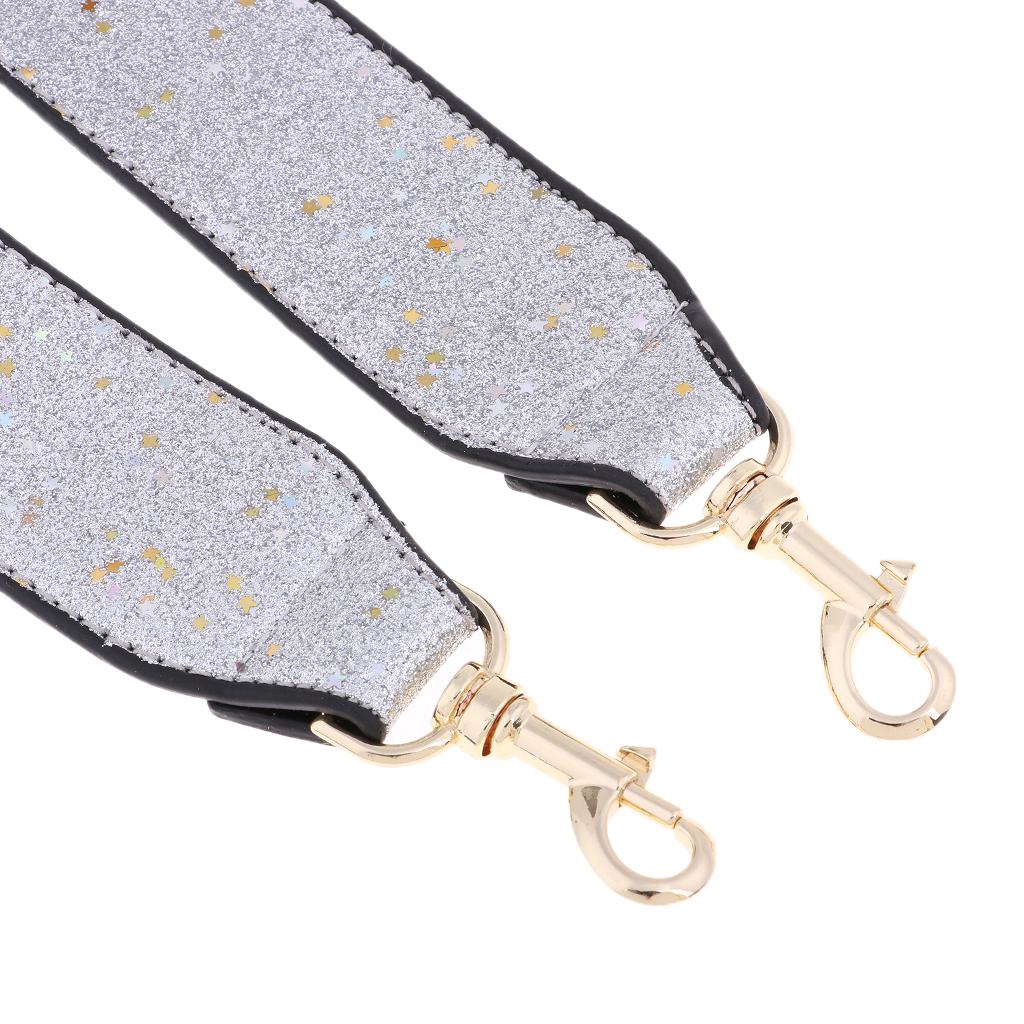 PU Leather Shining Star Crossbody Bag Shoulder Bag Strap Replacement Silver