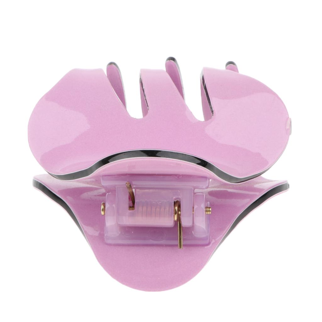 Women Crystal Grip Jaw Clips Hair Clamps for Medium or Long Hair Rose Red