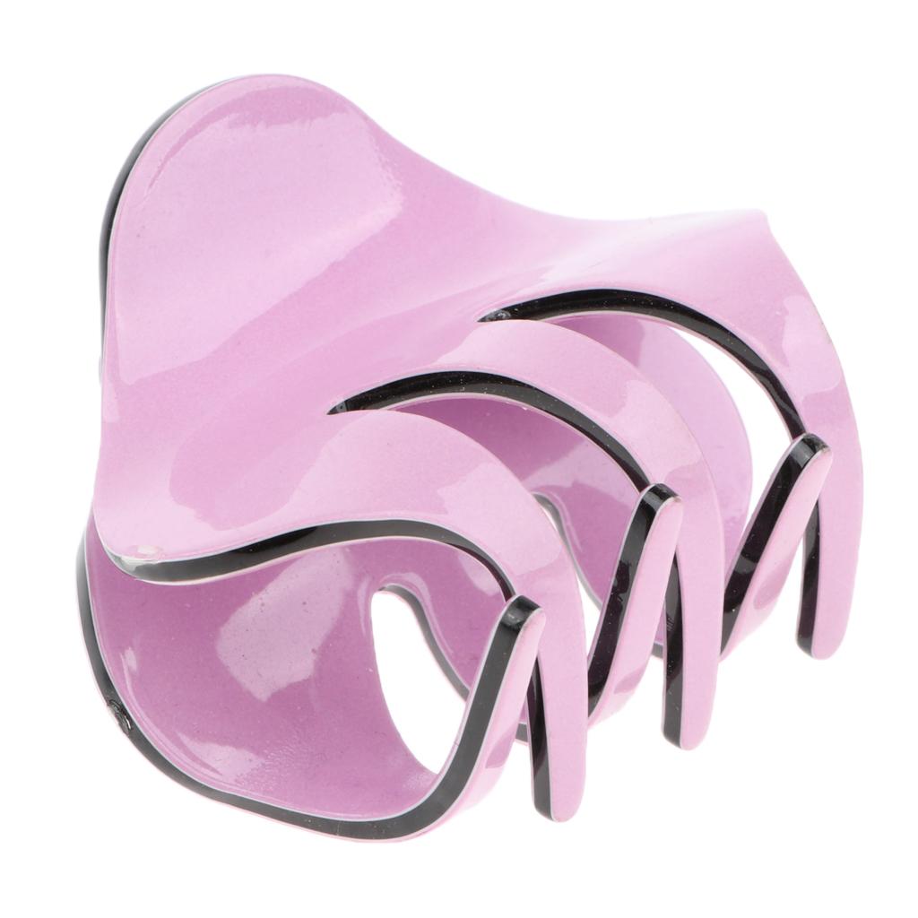 Women Crystal Grip Jaw Clips Hair Clamps for Medium or Long Hair Rose Red