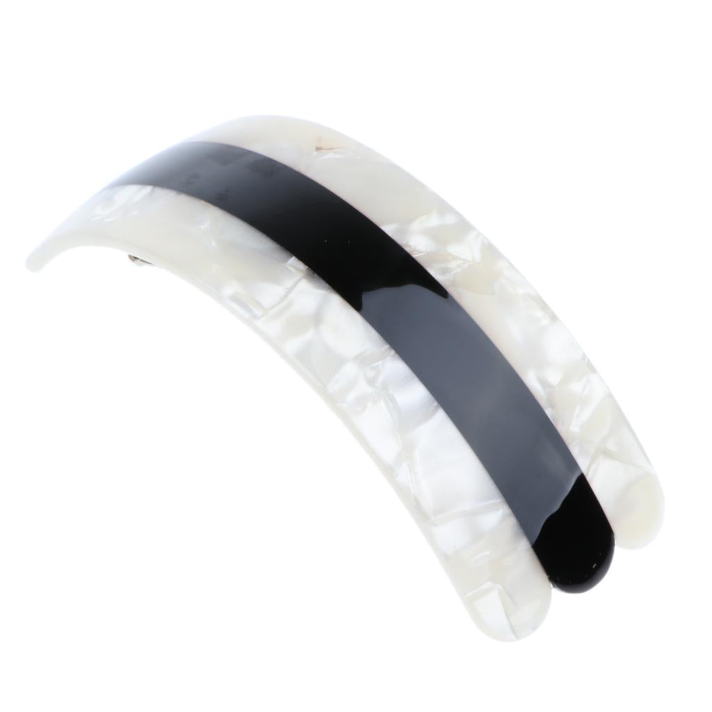 Automatic French Barrette Large Hair Clip Hairpin Hair Accessory Black+White