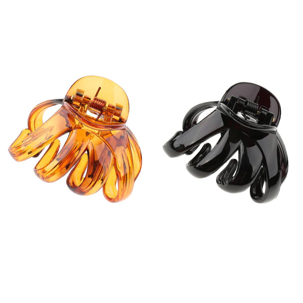 2pcs Hair Claw Clips Thick Hair Octopus Jaw Folding Hairpin for Women