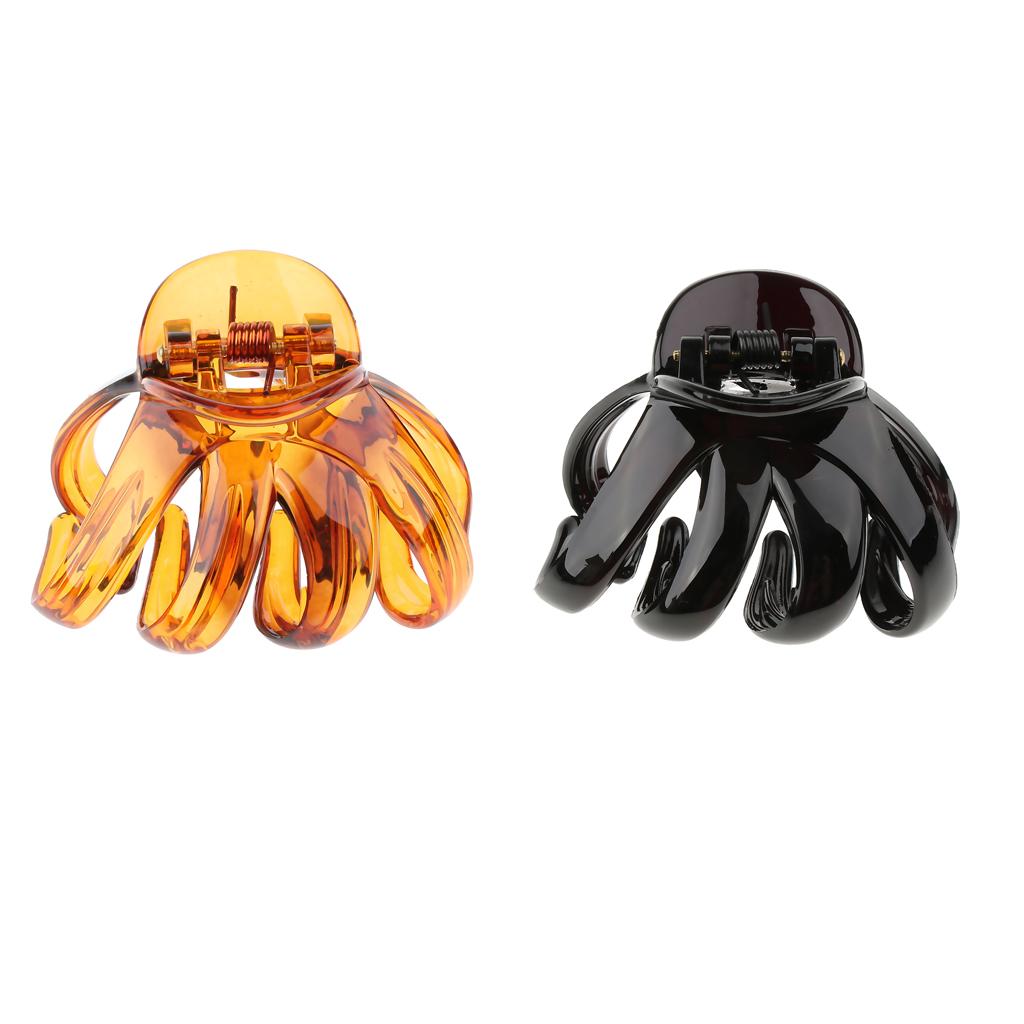 2pcs Hair Claw Clips Thick Hair Octopus Jaw Folding Hairpin for Women