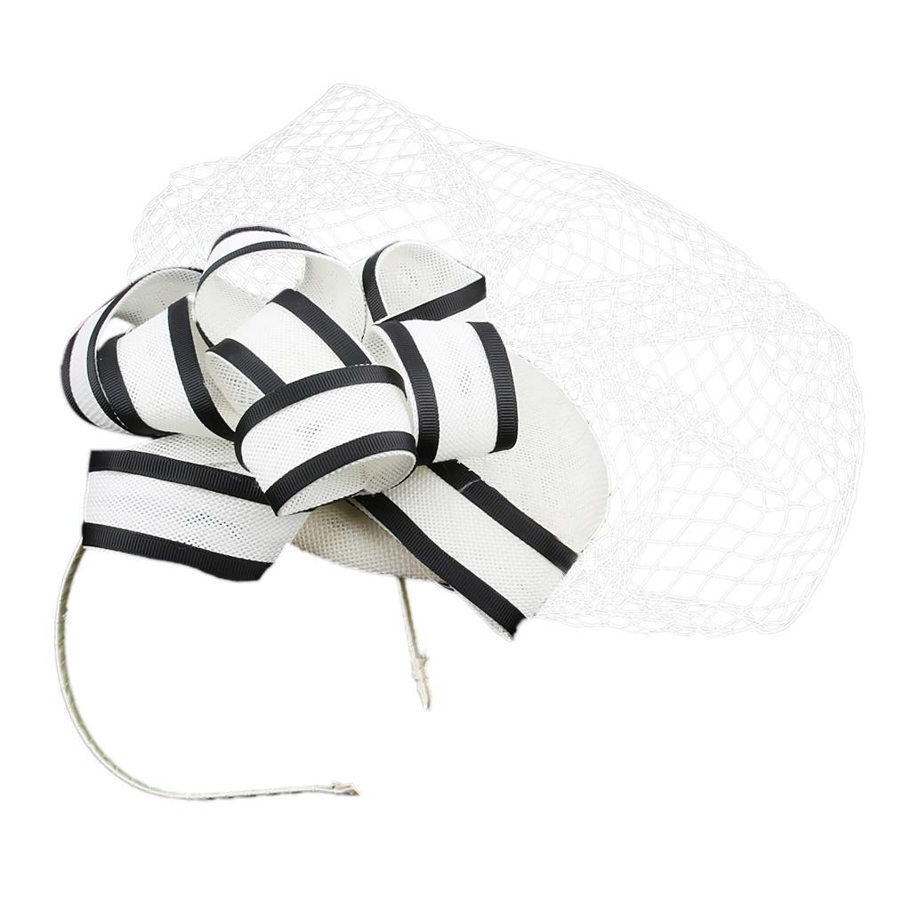 Womens Wedding Bridal Veil Fascinator Hats Headpieces Hair Clip Headband White