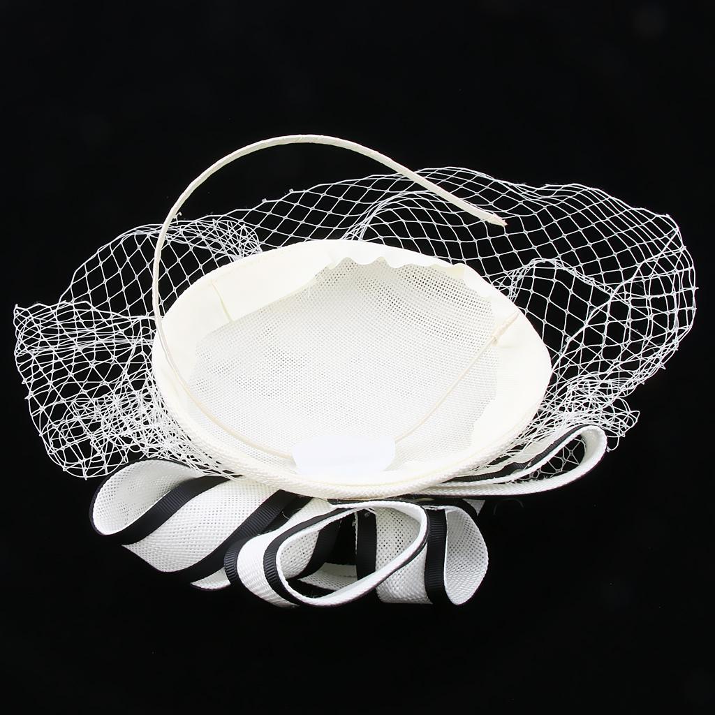 Womens Wedding Bridal Veil Fascinator Hats Headpieces Hair Clip Headband White