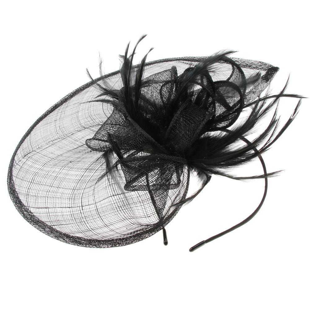 Women Hair Clip Fascinator Headpieces Wedding Bridal Hair Accessory Wine Red