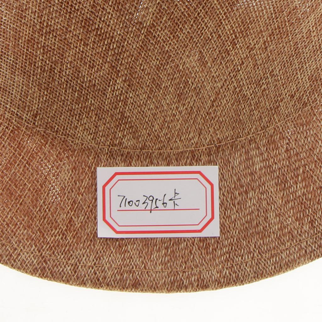 Ladies Flax Fashion Straw Beach Fisherman Sunhat Flower Billycock Cap Khaki