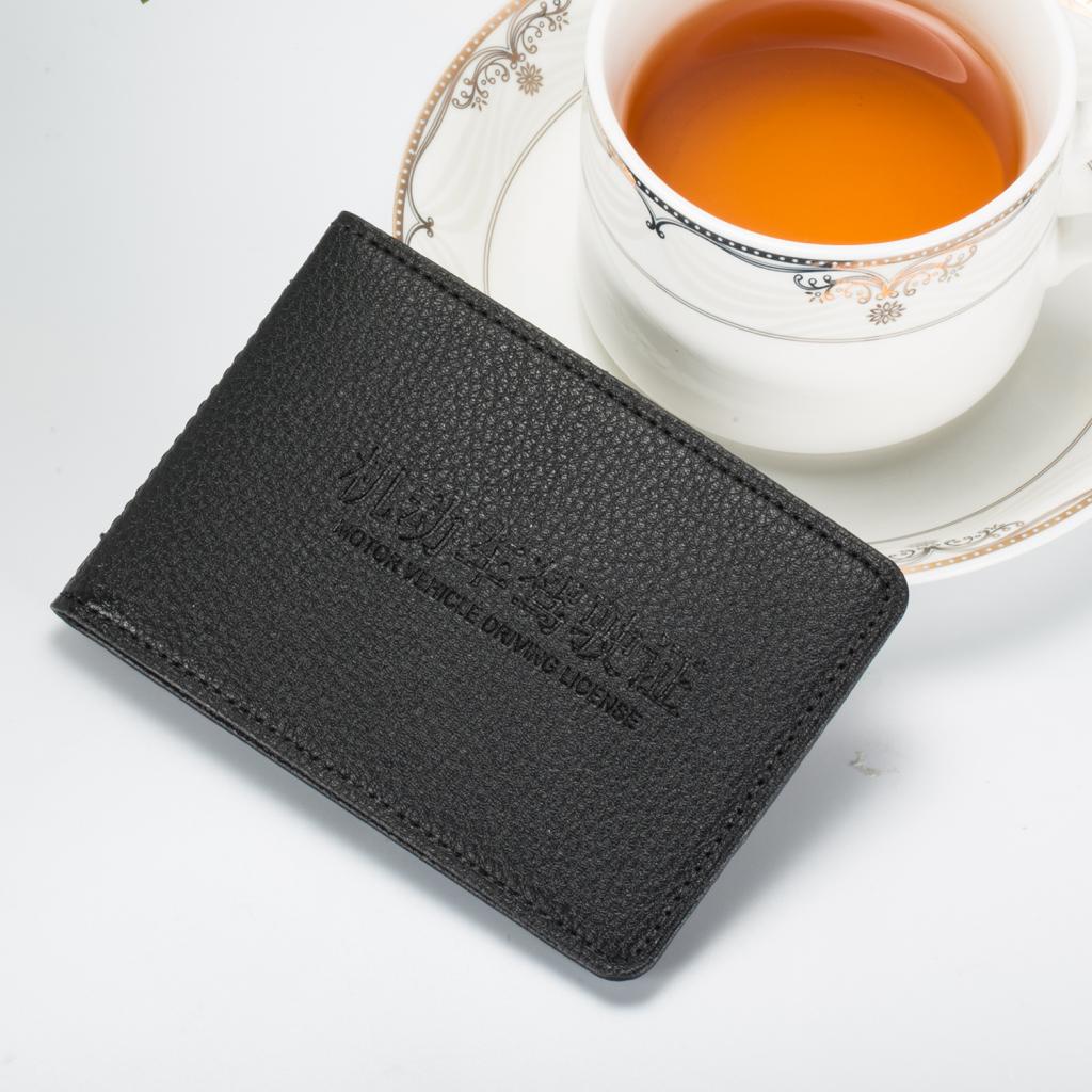 Unisex Slim Waterproof Leather Wallet Credit Card Holder Case Sleeve Black