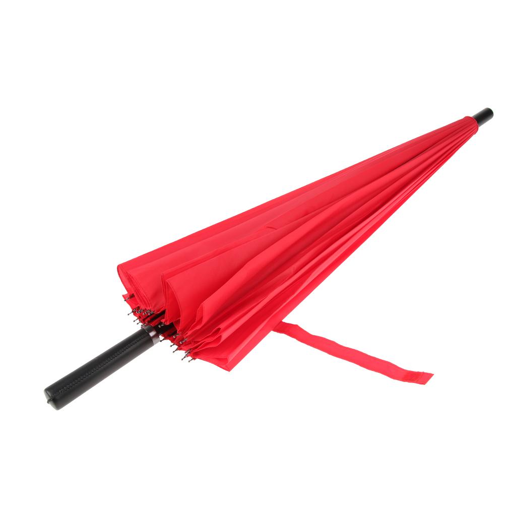 Women Mens Extra Large Manual Business Golf Windproof Anti-UV Umbrella Red
