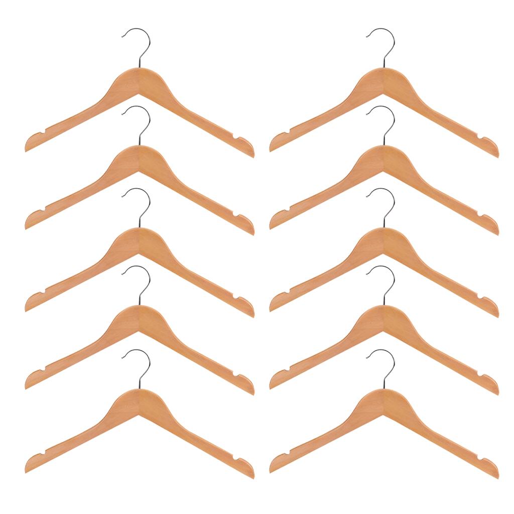 10 Pieces Kids Baby Toddler Wooden Hangers Clothes Coat Hanger Non-slip Bar