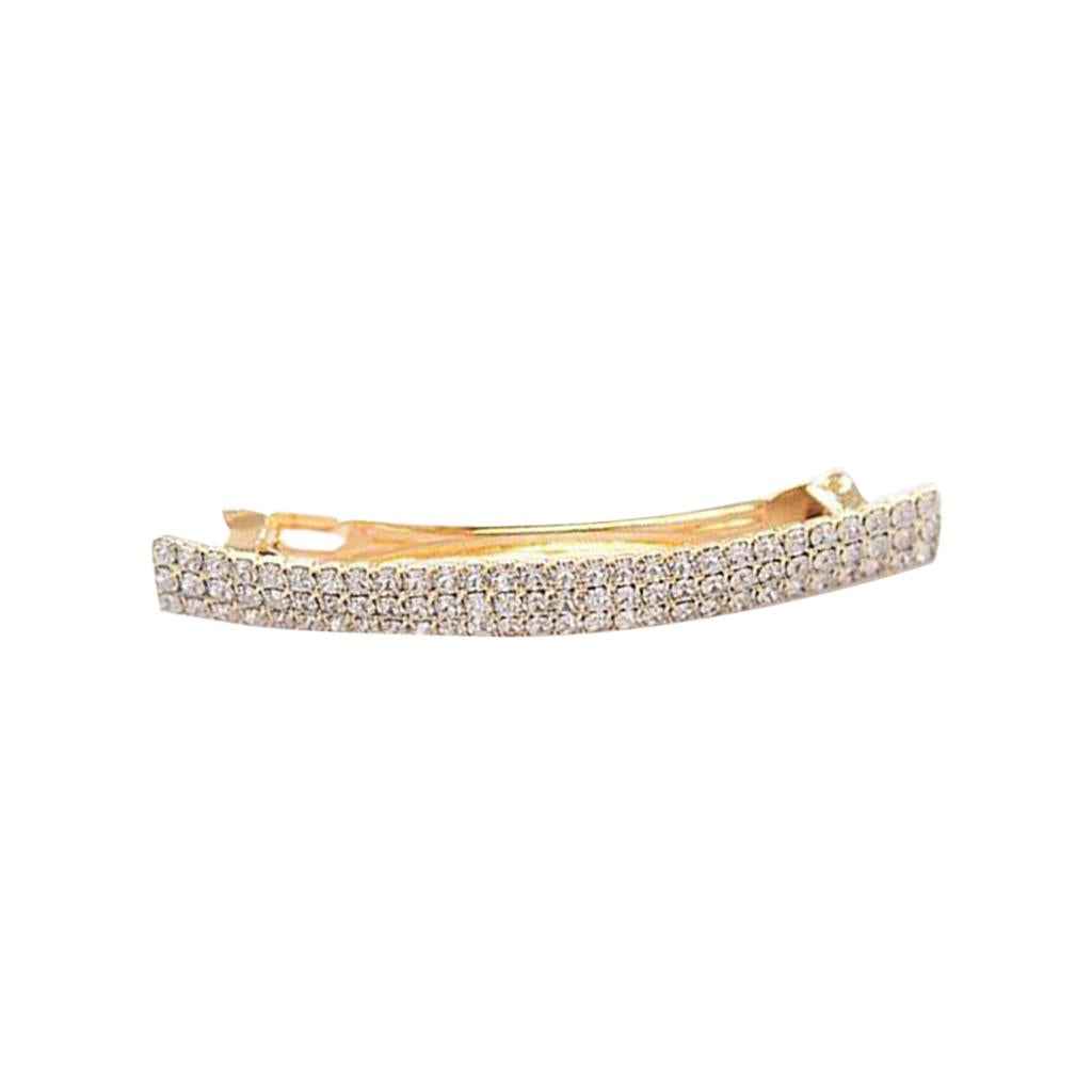 Automatic Rhinestone French Barrette Large Hair Clip Hairpin Hair Accs Gold