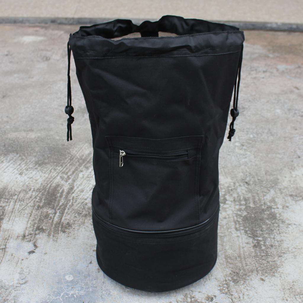 Basketball Carry Bag Mesh Sports Equipment Backpack Shoulder Strap Black